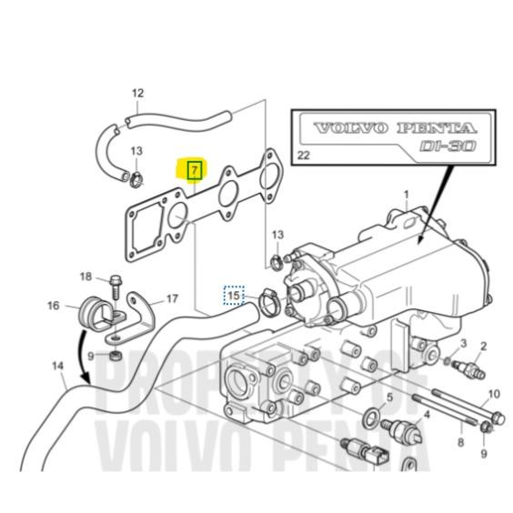 Joint échangeur température - VOLVO PENTA