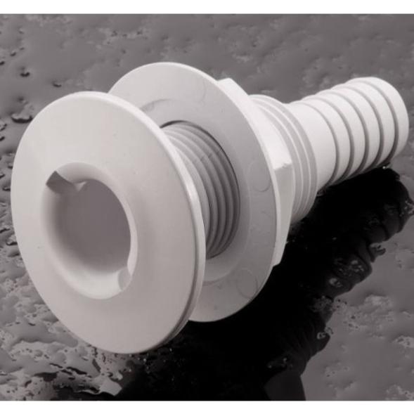 Passe coque plastique blanc - fileté cannelé Ø15mm