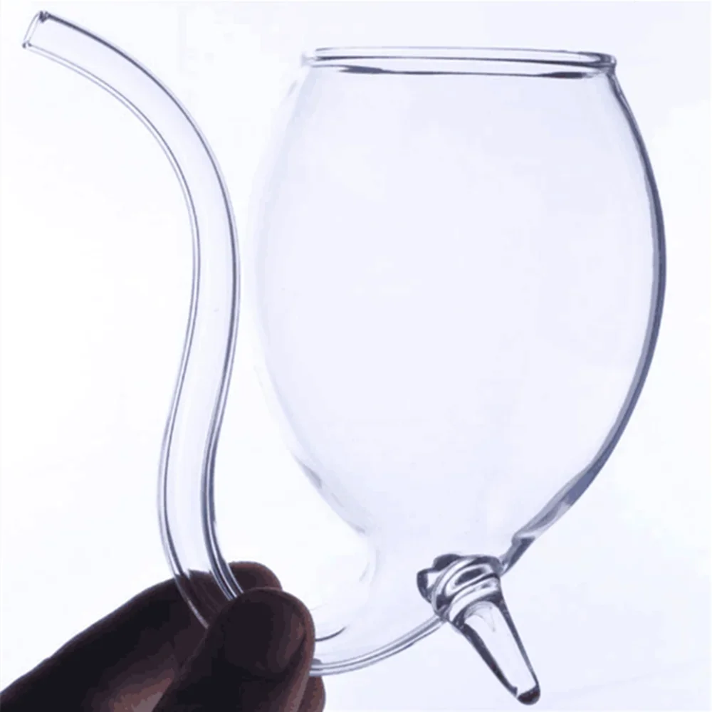 Verre à Cocktail Transparent Avec Paille – Tasse Créative, Design Original, Pour Mojito, Jus, Boissons Maison