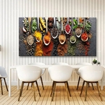 Peinture-sur-toile-de-cuisine-Grains-pices-Cuill-re-Poivrons-Affiches-et-impressions-scandinaves-Art-mural