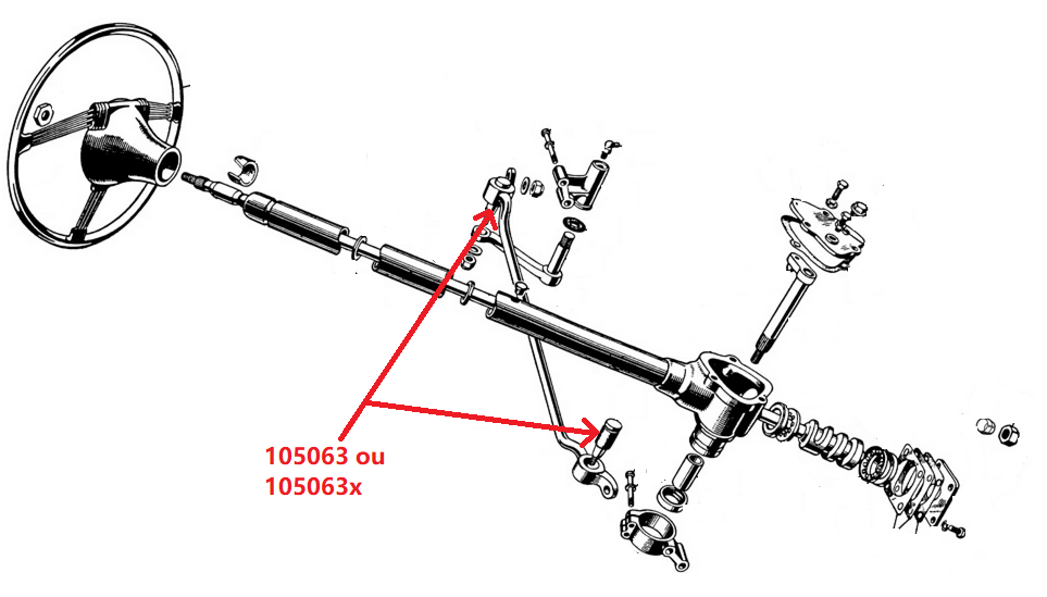 SCHEMA SILENT BLOC DE PIVOT DE DIRECTION TRIUMPH TR2 TR3 TR3A 105063 nbc-shop