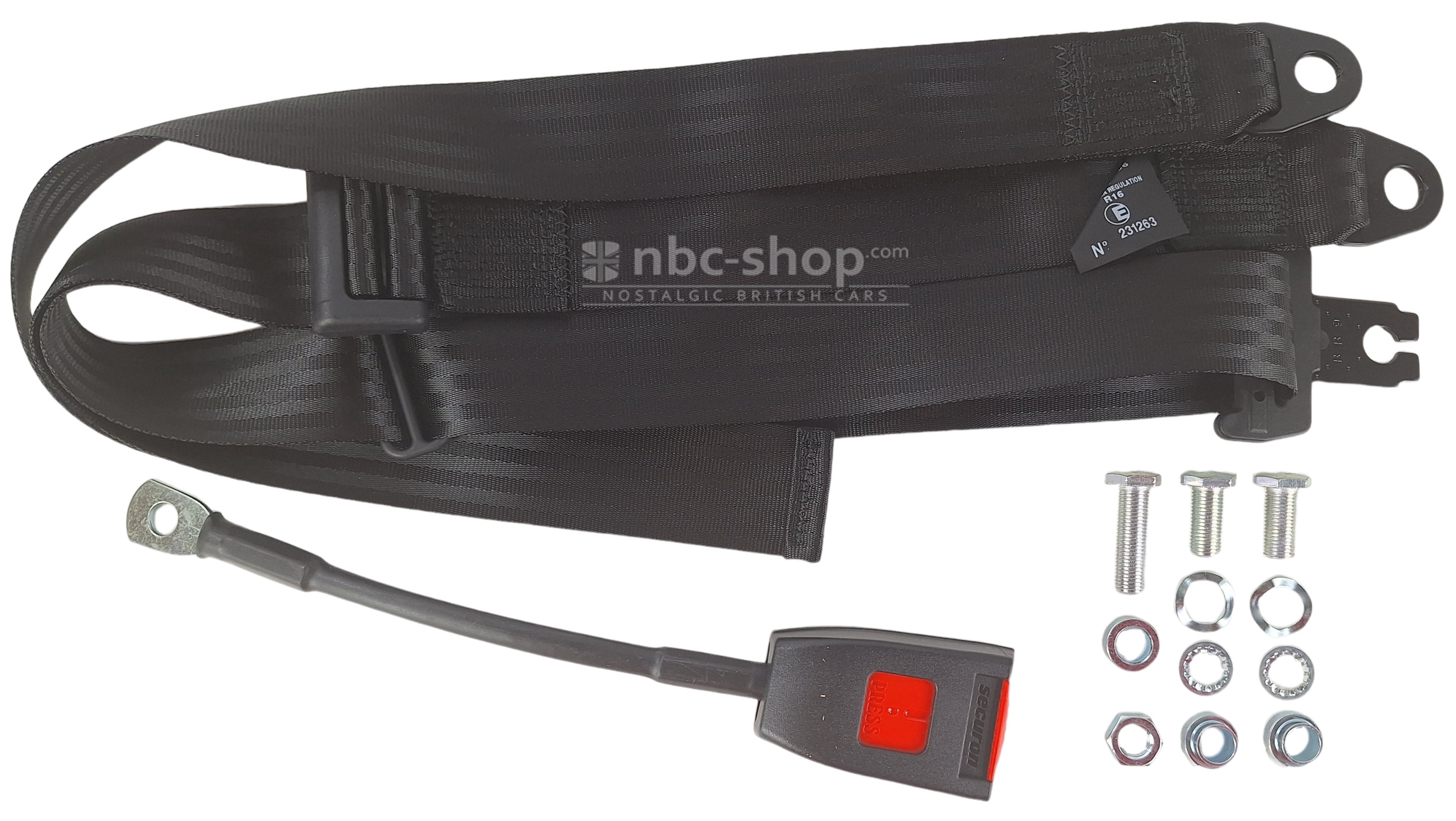 SBS300-30 CEINTURE AVANT 3 POINTS SANS ENROULEUR NOIRE