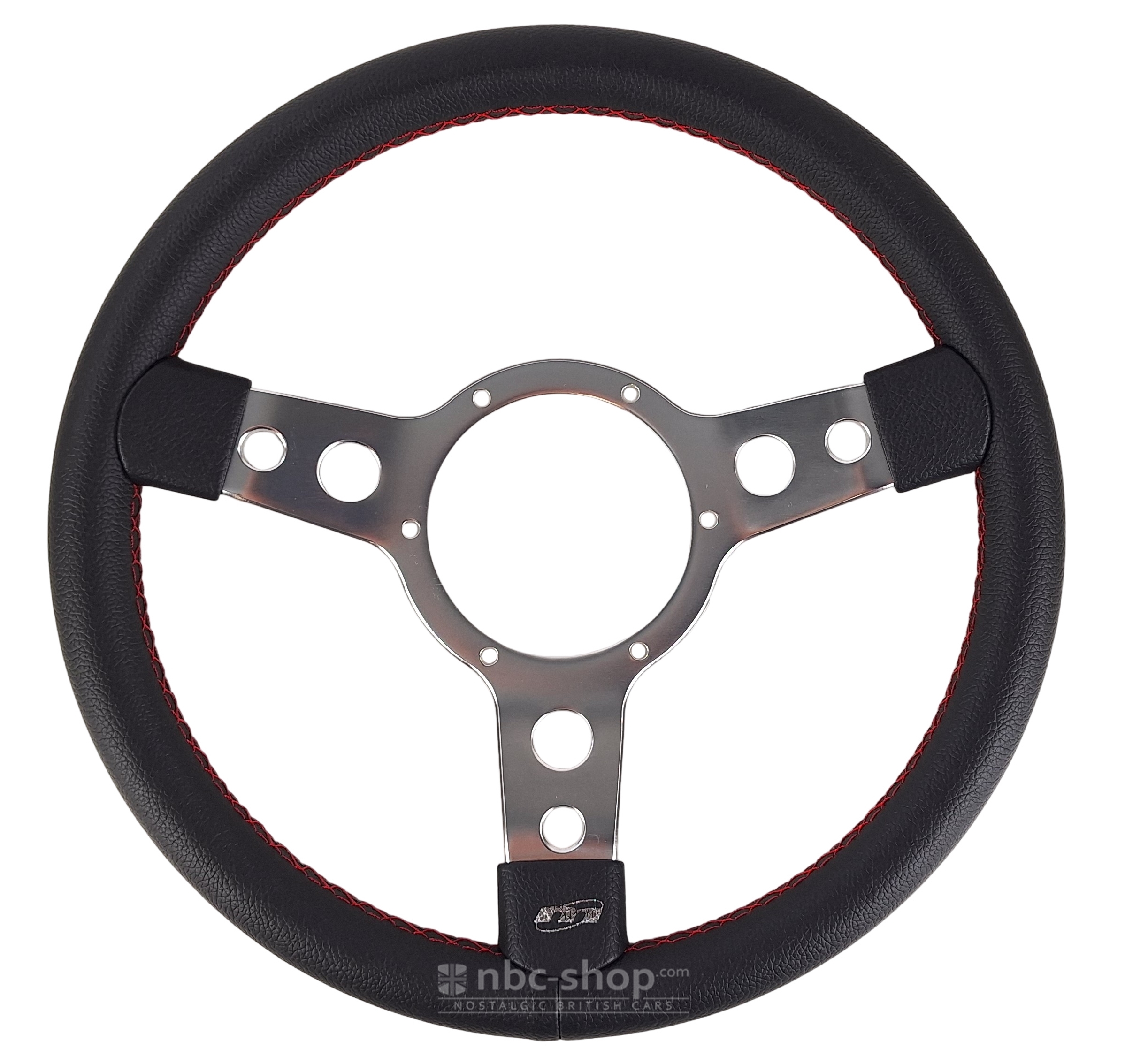 33SPVB-RS VOLANT 13 POUCES MOUNTNEY TULIPE VINYL BRANCHE CHROME COUTURES ROUGES