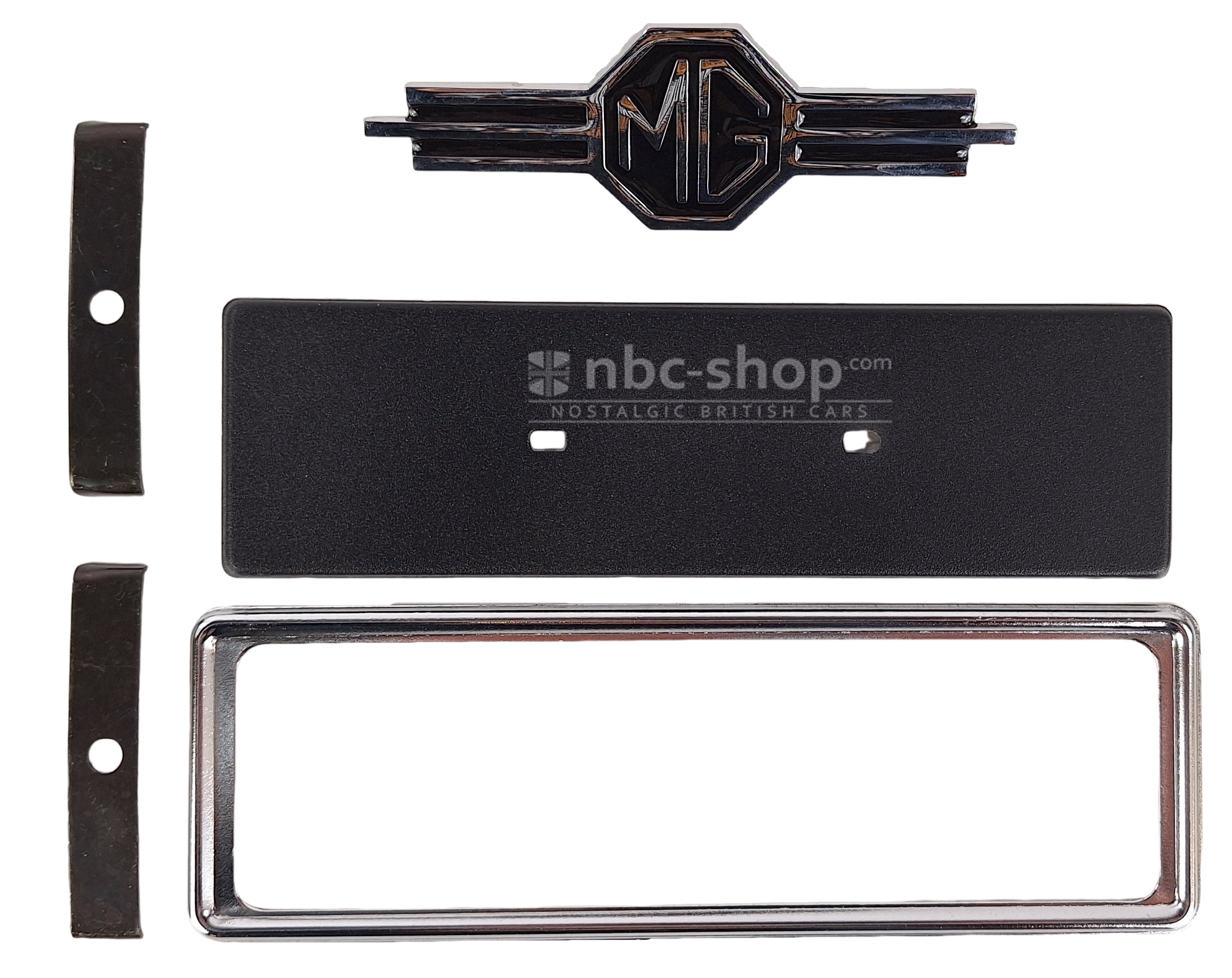 ARH59K PLAQUE BOUCHE TROU ’AUTORADIO AVEC LOGO MG POUR MGA MGB ET AH MG SPRITE MIDGET