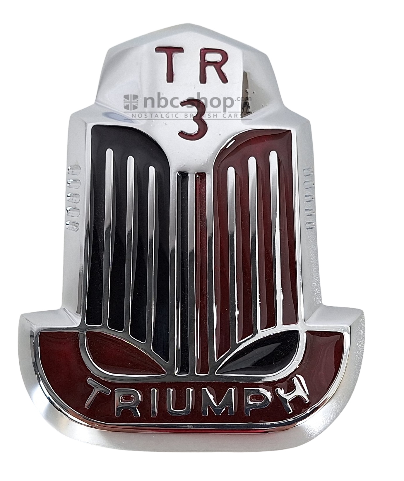 604272 BADGE DE CAPOT AVANT TR3 ROUGE ET NOIR POUR TRIUMPH TR3