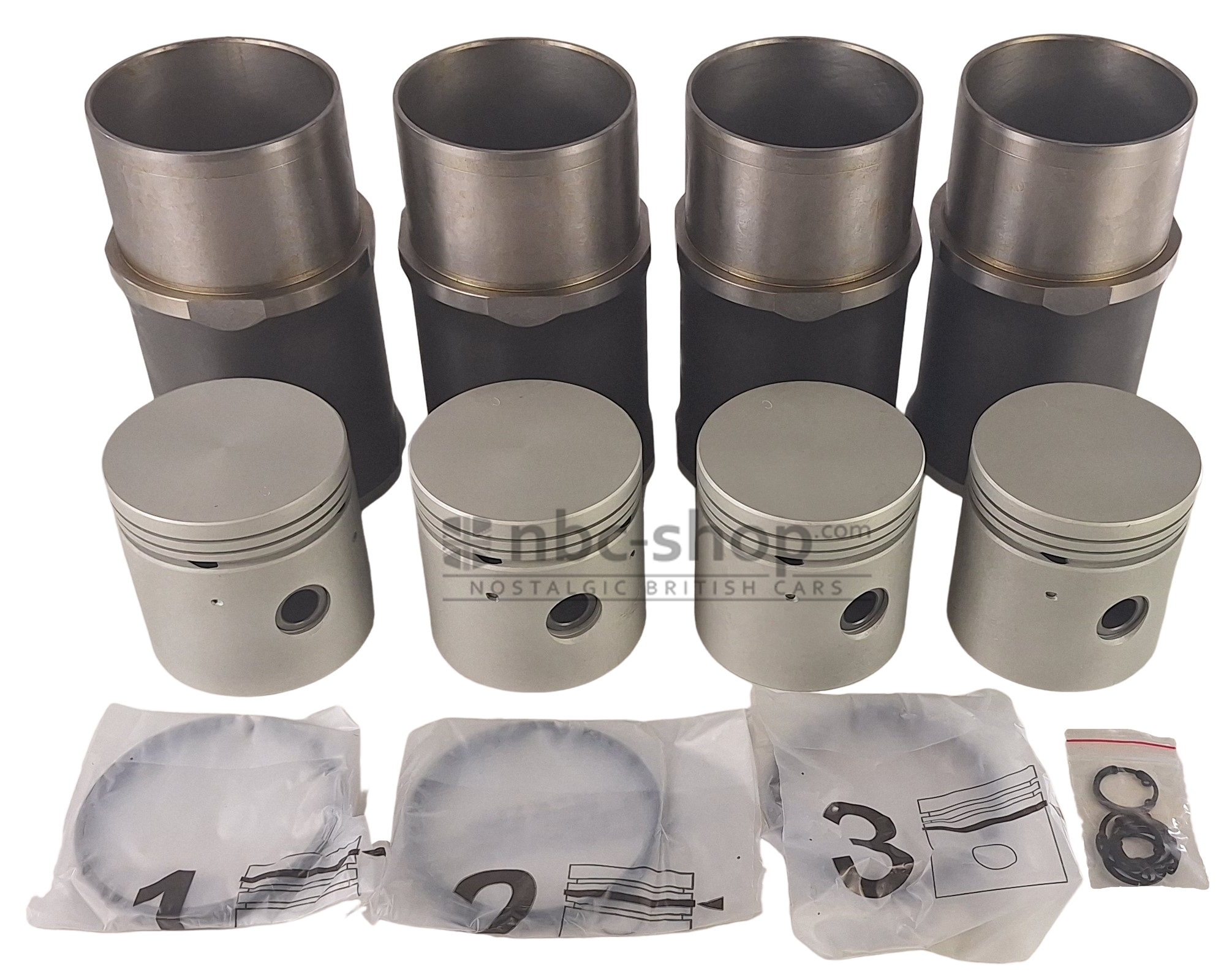 AESA1096X4 JEU DE PISTONS/CHEMISES/SEGMENTS 86 MM TRIUMPH TR3B TR4 TR4A COTE STANDARD