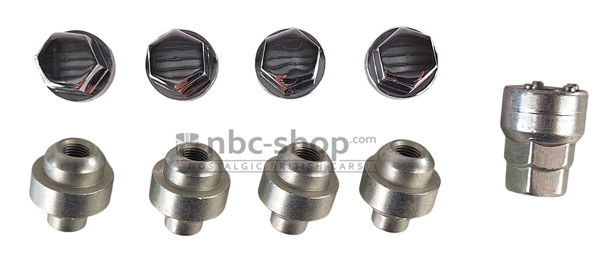 LOCKNUT6 KIT ECROU ANTIVOL PORTEE ARONDIE POUR MINI DE 1959 A 1984 ET AUSTIN HEALEY SPRITE MIDGET ROUE TOLE