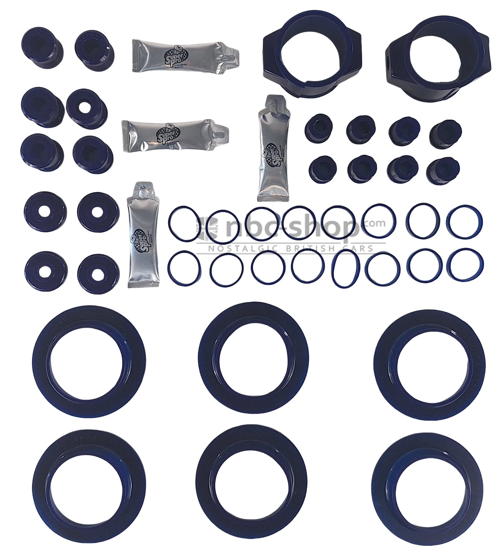 SPK10CK KIT COMPLET DE SILENT BLOC POLY TRIUMPH TR3 TR3A TR3B