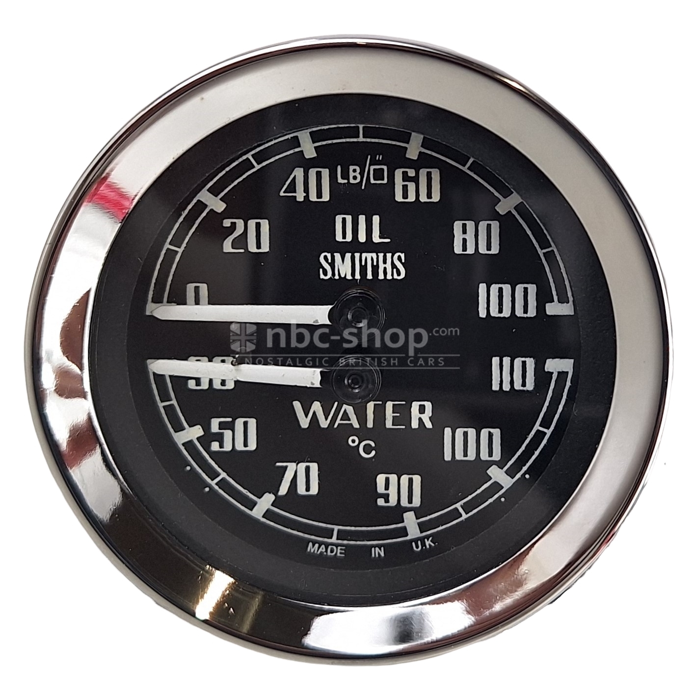 BHA4764 COMPTEUR/MANOMETRE DOUBLE PRESSION HUILE ET TEMPERATURE D\'EAU NOIR MGB OU MIDGET