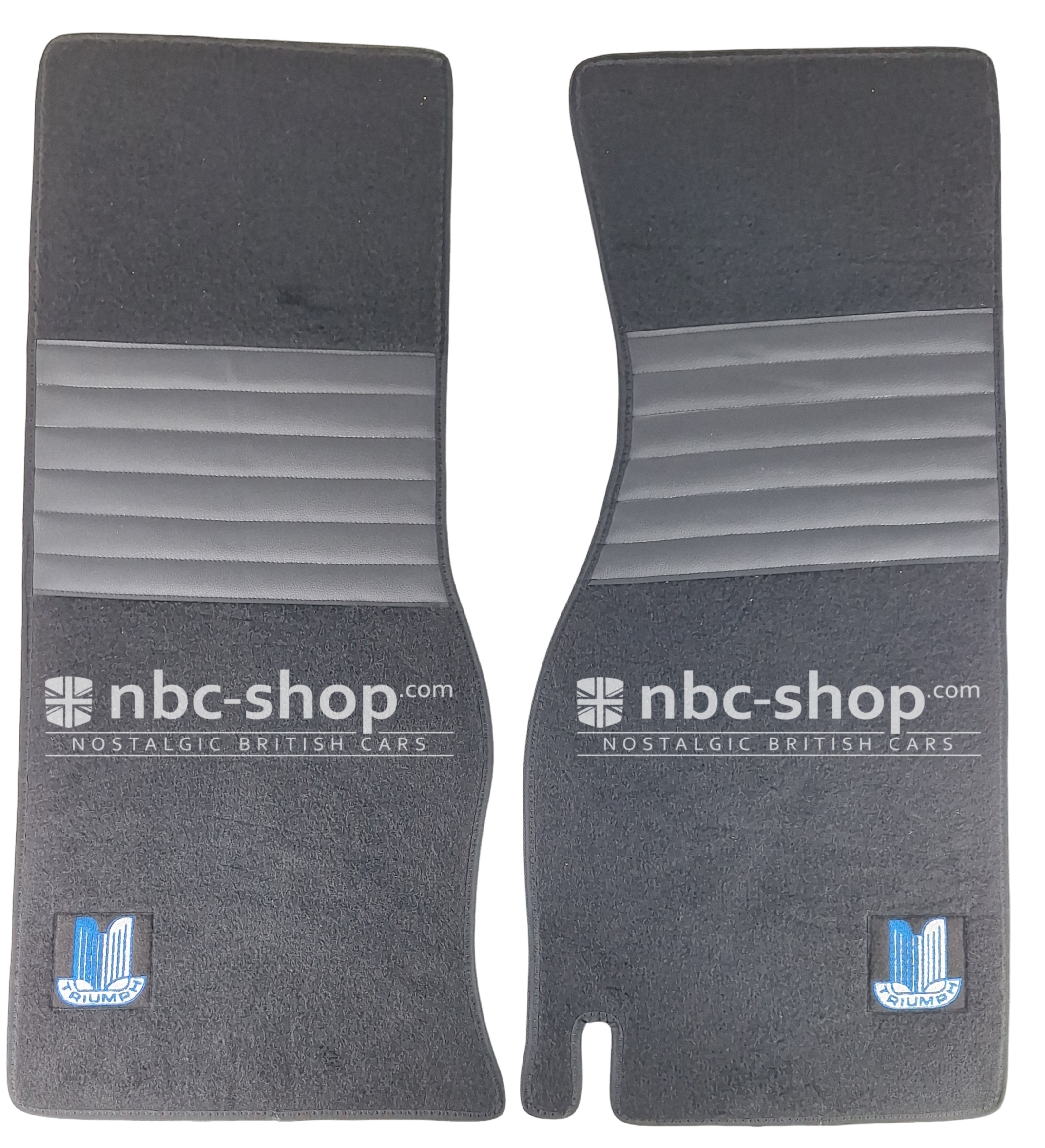 NBC013 TAPIS DE SOL TRIUMPH TR2 TR3 TR3A DELUXE AVEC TALONETTE SIMILI CUIR