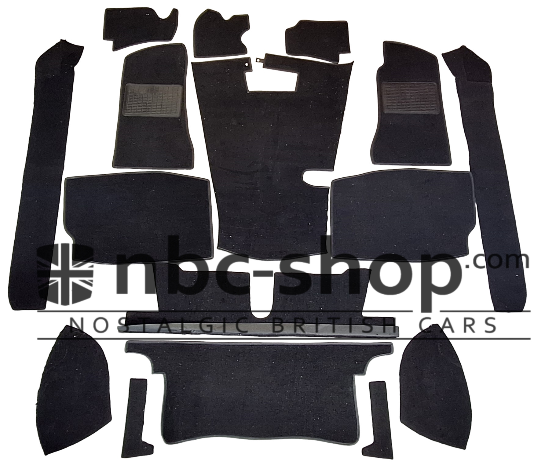 CARPET1 KIT DE MOQUETTE NOIRE POUR MGB CABRIOLET 1968-1980 4 SYNCHROS
