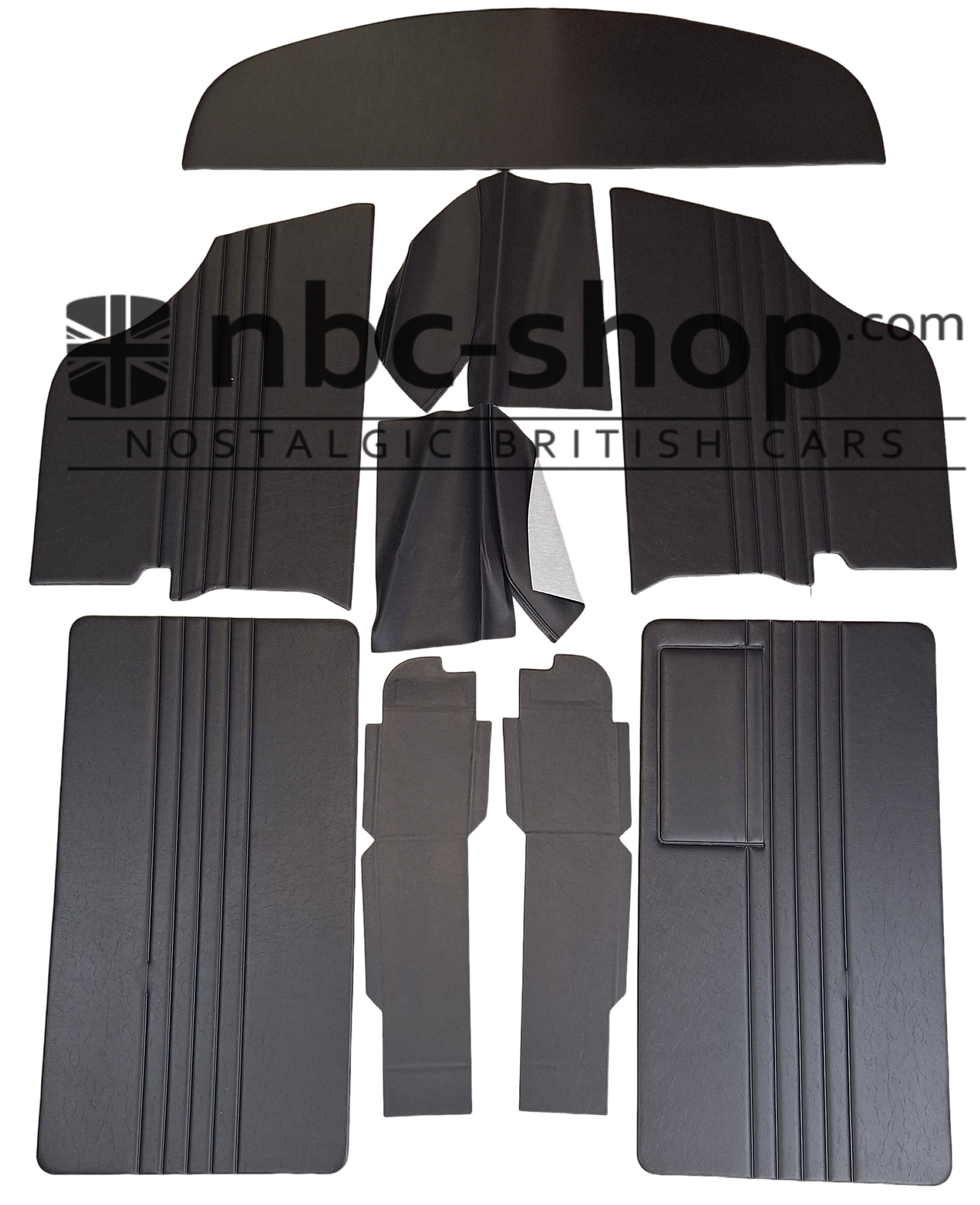 TK6004A KIT DE GARNITURE/PANNEAU DE PORTE NOIR COMPLET POUR MINI INNOCENTI DE 1972 A 1974