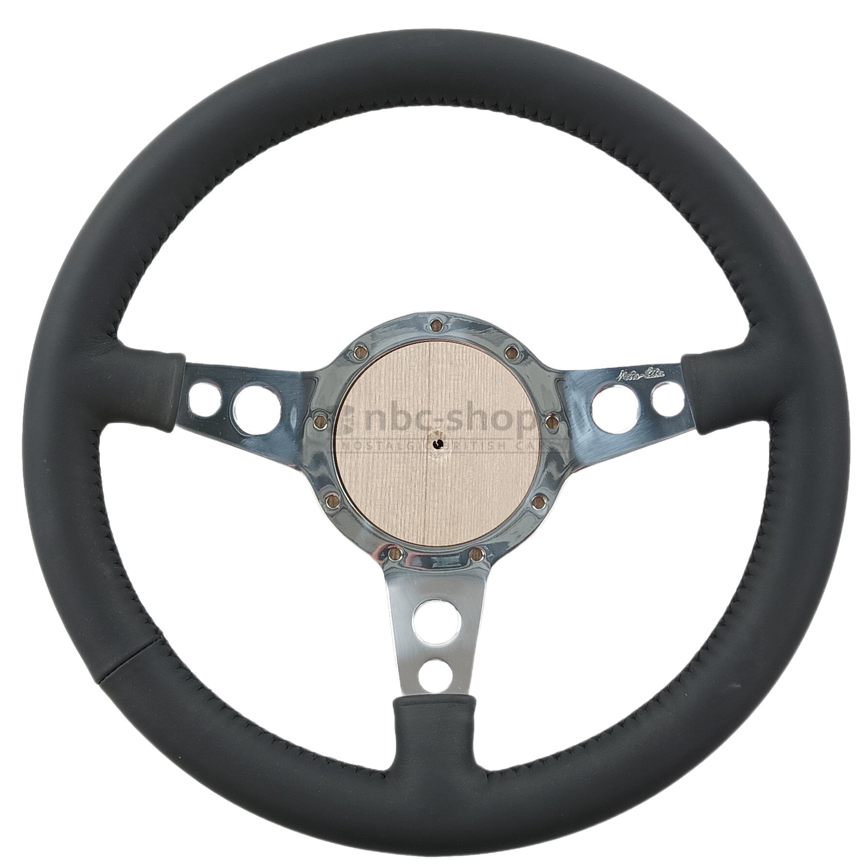 MLW1113-13 Volant Moto-Lita 13 pouces tulipe cuir branches chromées trous ronds