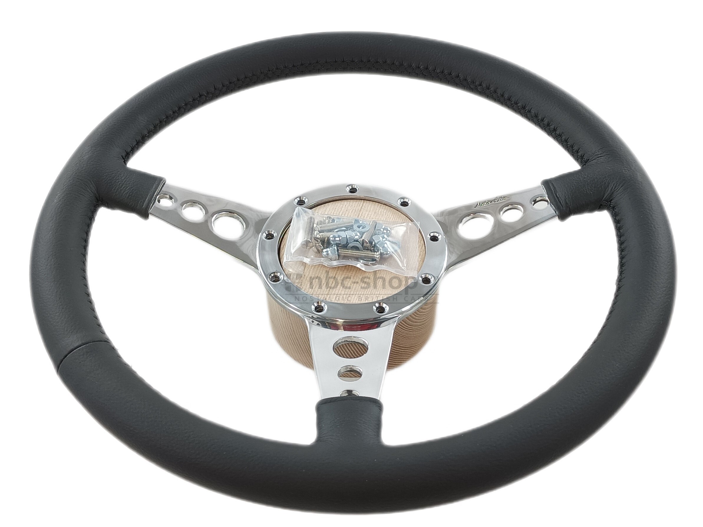 MLW1113-14 Volant Moto-Lita 14 pouces tulipe cuir branches chromées nbc-shop 3
