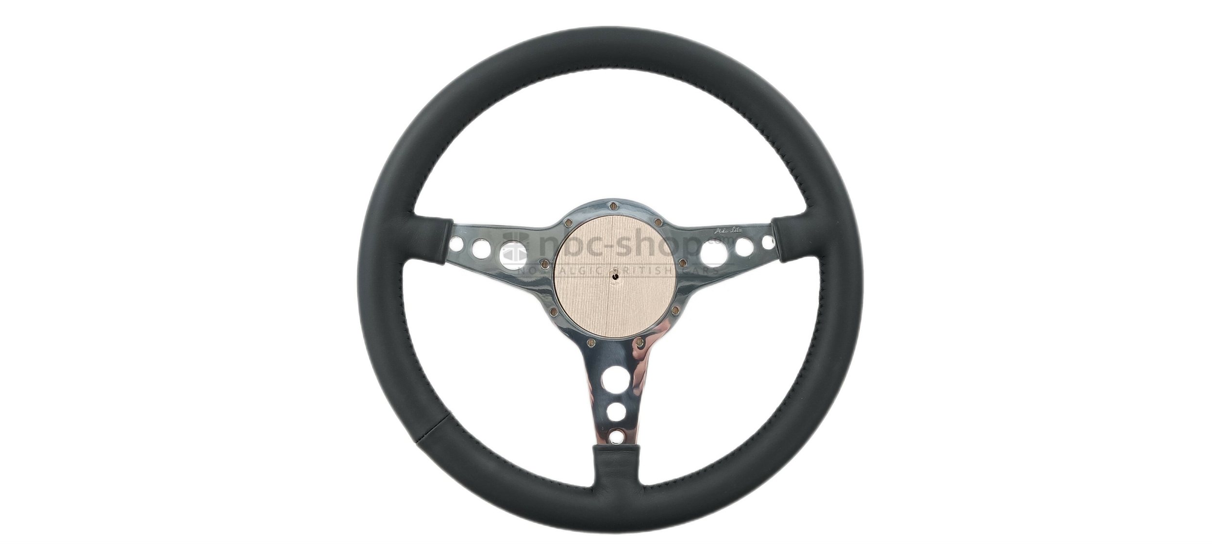 MLW1111-14 Volant Moto-Lita 14 pouces plat cuir branches chromées nbc-shop 1