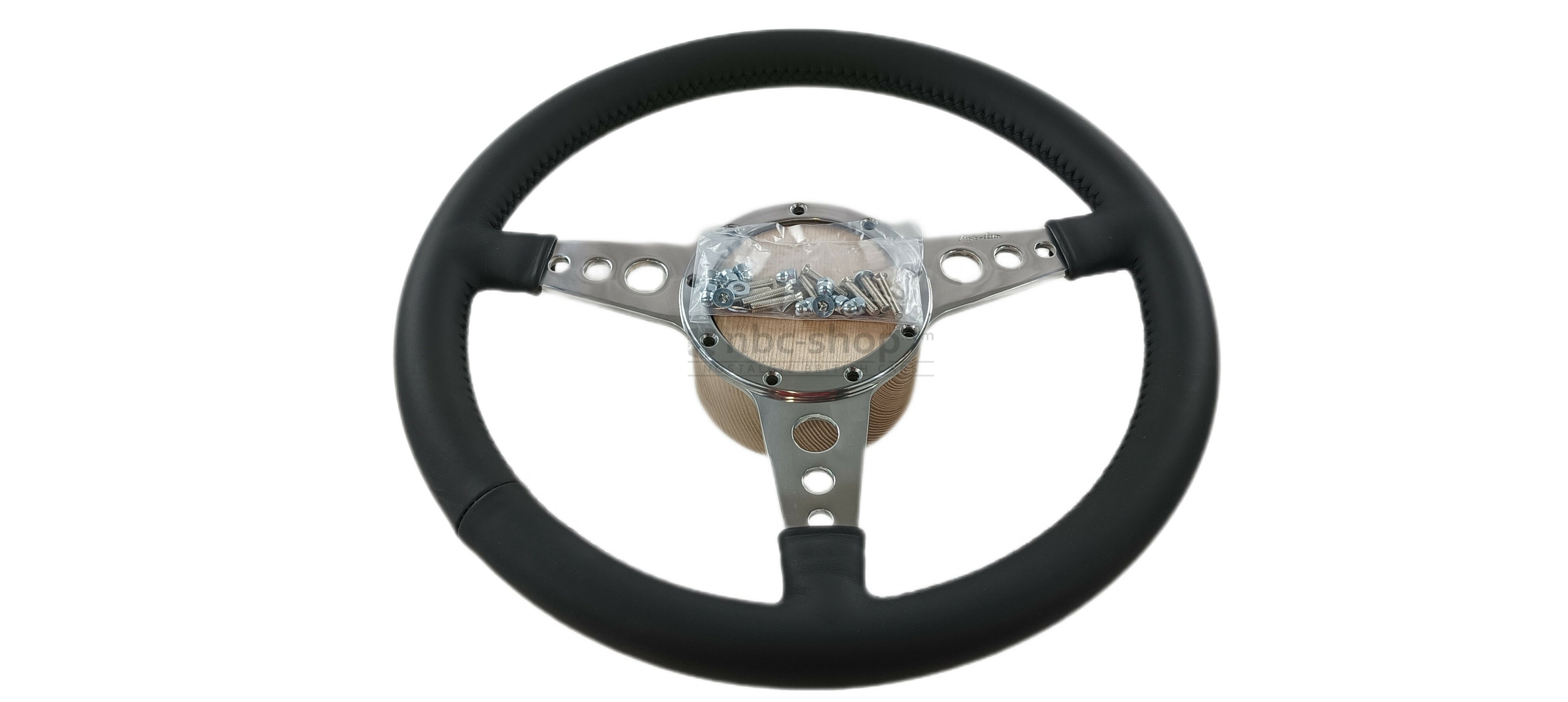 MLW1111-14 Volant Moto-Lita 14 pouces plat cuir branches chromées nbc-shop 3