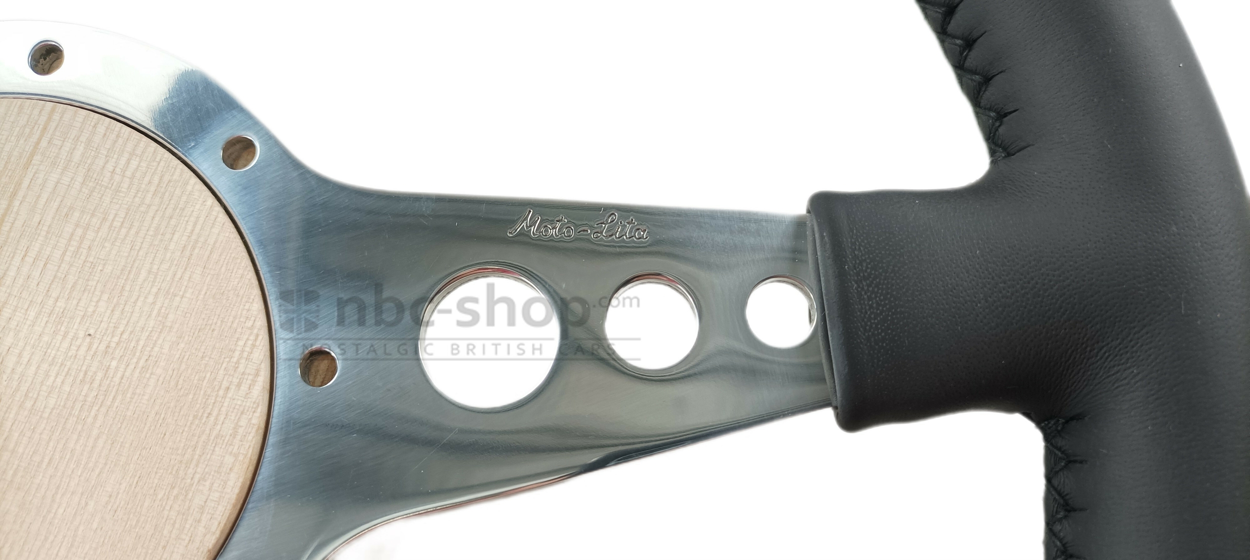 MLW1111-14 Volant Moto-Lita 14 pouces plat cuir branches chromées nbc-shop 4