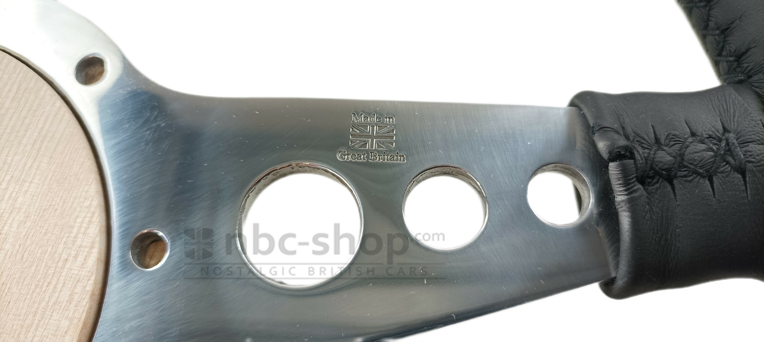 MLW1111-14 Volant Moto-Lita 14 pouces plat cuir branches chromées nbc-shop 5