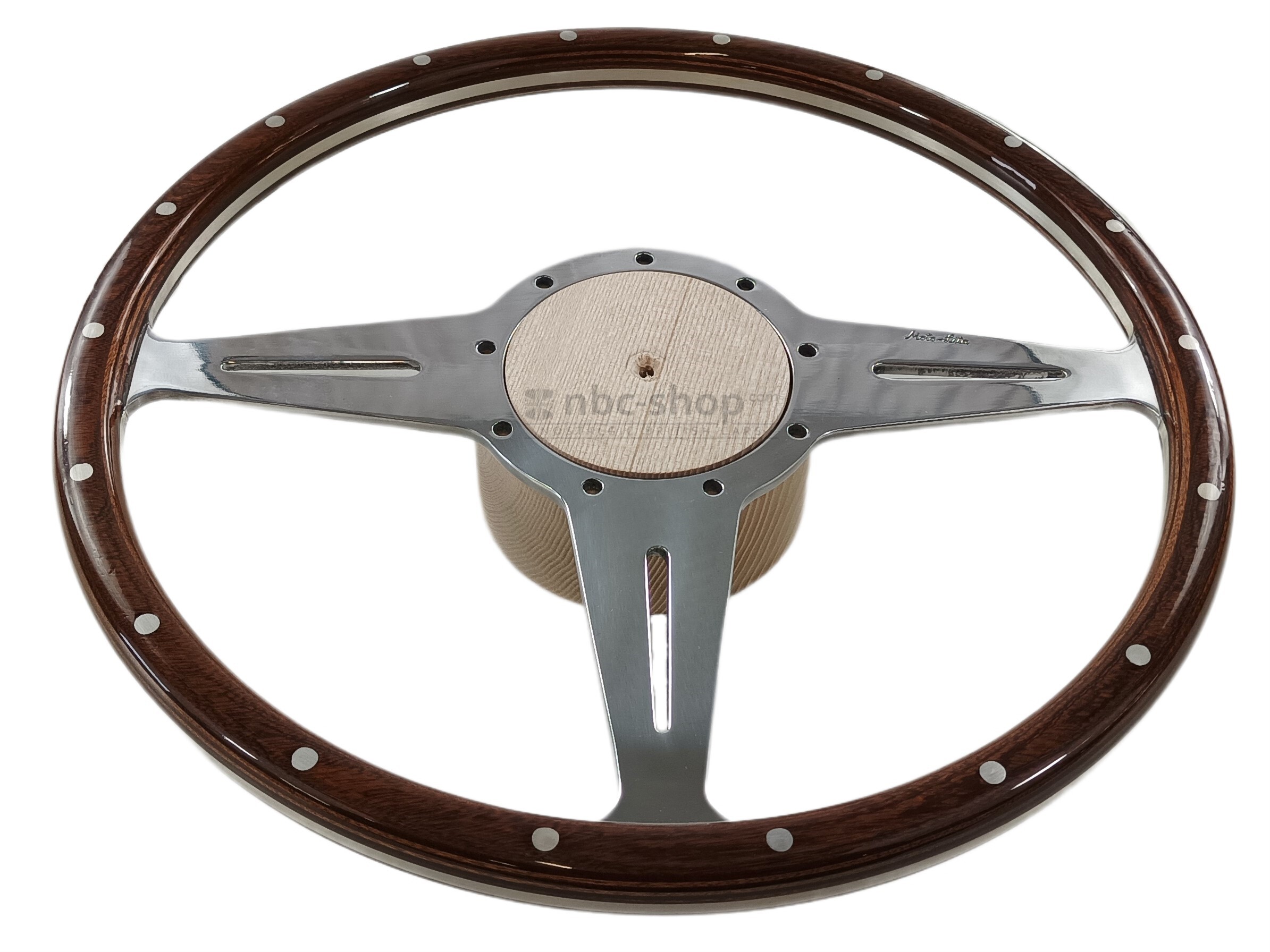 MK5-14FPS Volant Moto-Lita Mk5 14 pouces plat bois trous allongés nbc-shop 2