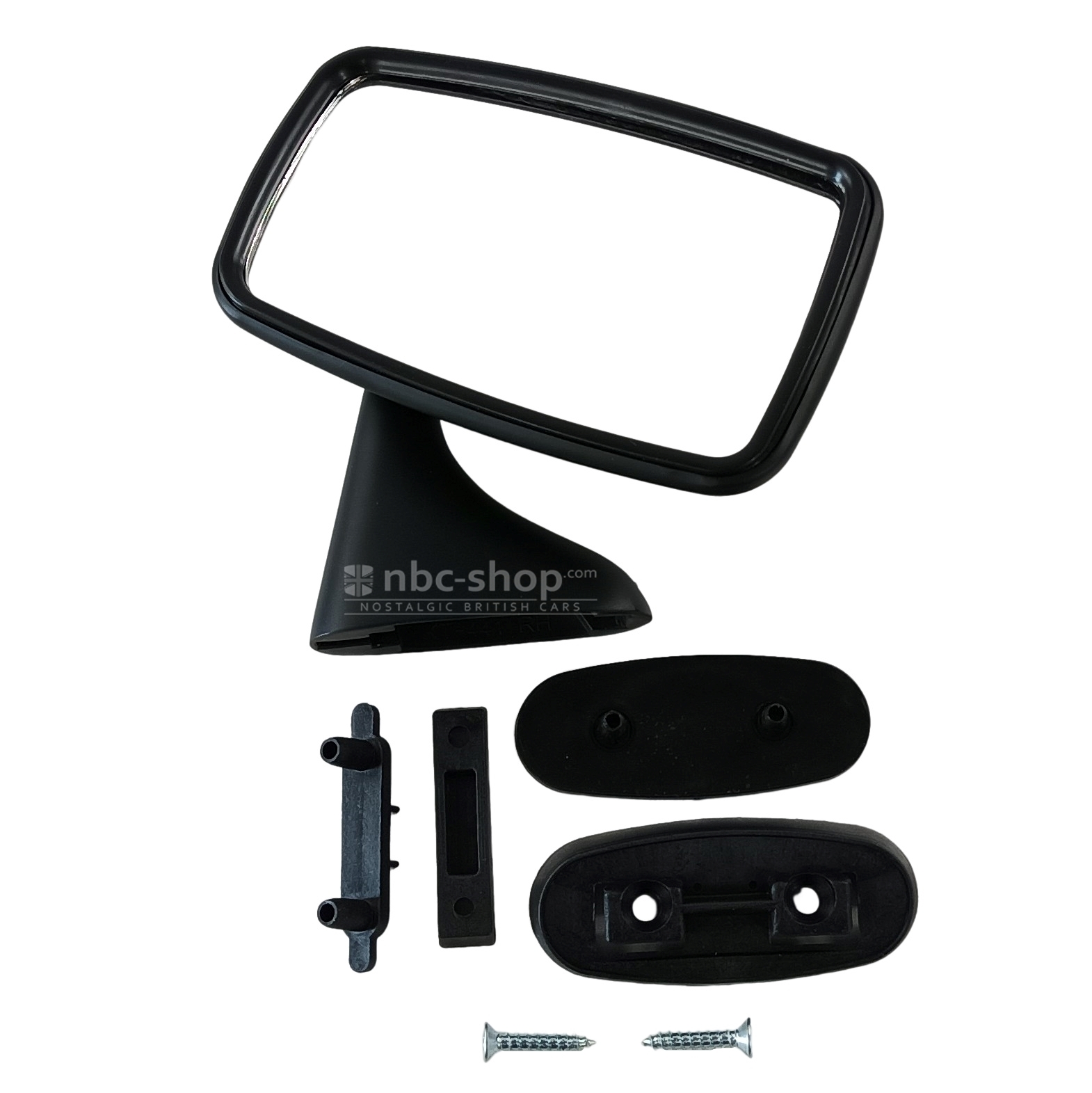 GAM215BLACK MINI MGB SPRITE MIDGET SPITFIRE TR4 TR250 TR5 TR6 RECTANGULAIRE NOIR DROIT