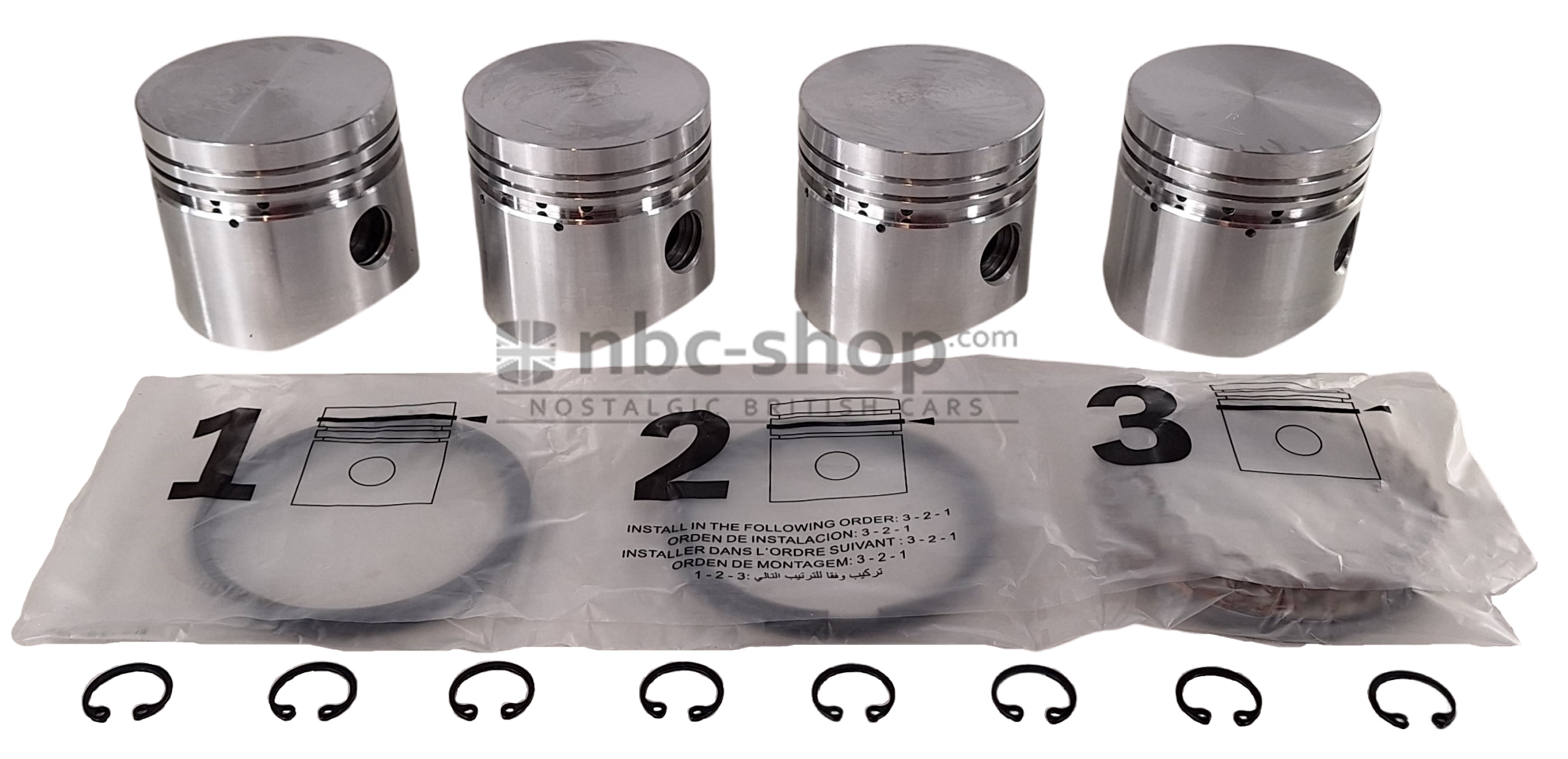 P20950 Kit de 4 pistons/segments plat pour Mini 998 cote standard