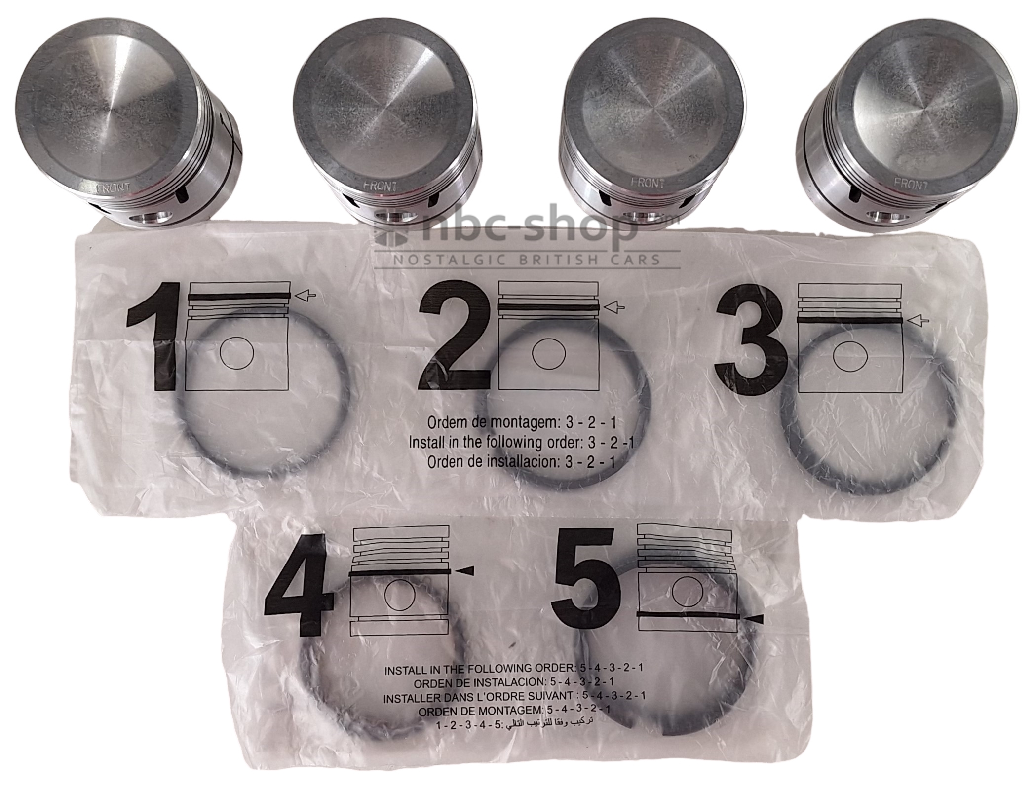 1H1142 Jeu de pistons/segments pour MGA 1500 1955-1959 cote standard