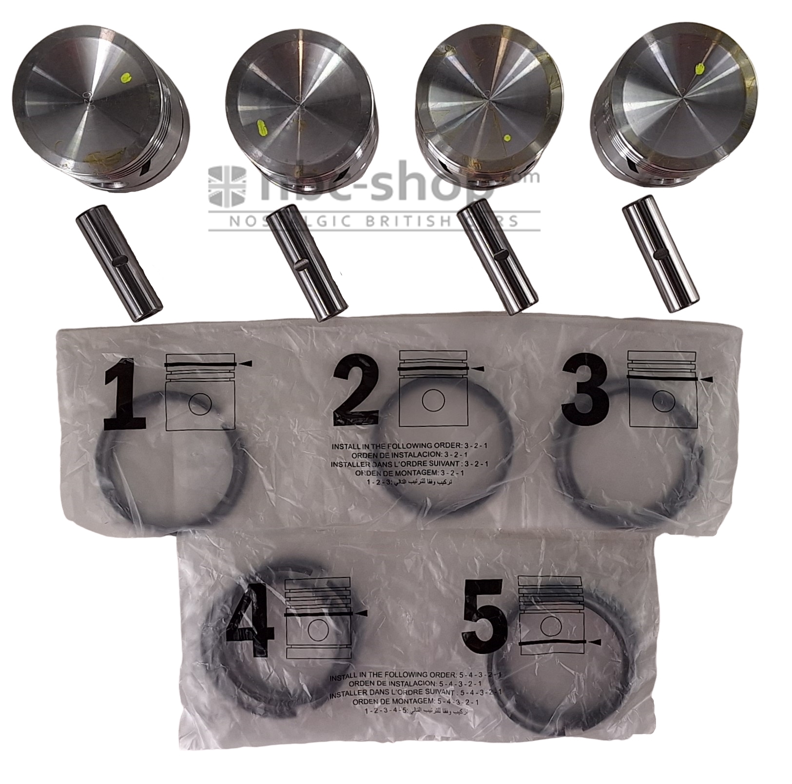 12A187-20 JEU DE PISTONS/SEGMENTS POUR AUSTIN HEALEY SPRITE 948CC COTE +0.020