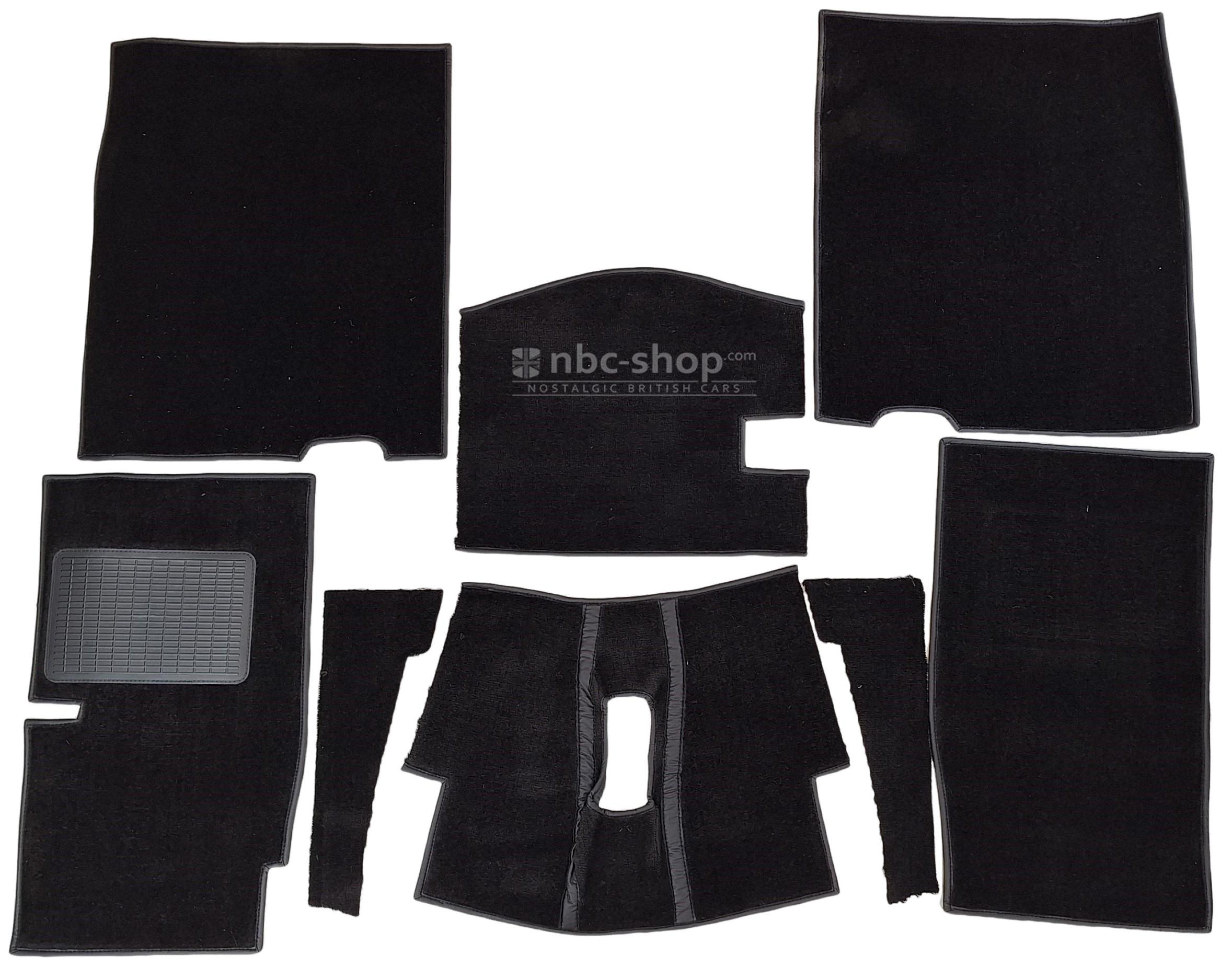 CK001A Kit de moquettes noires complet MGB roadster 1962-1968 sauf moquette de coffre