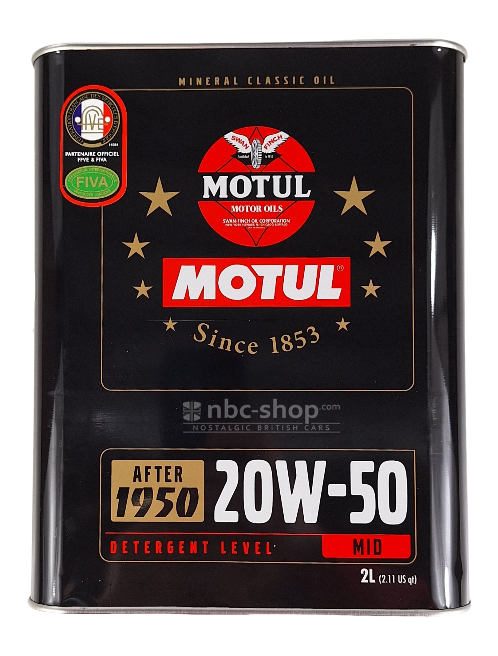 MOTUL20002L HUILE MINERALE MOTUL 20W50 2 LITRES BIDON ACIER