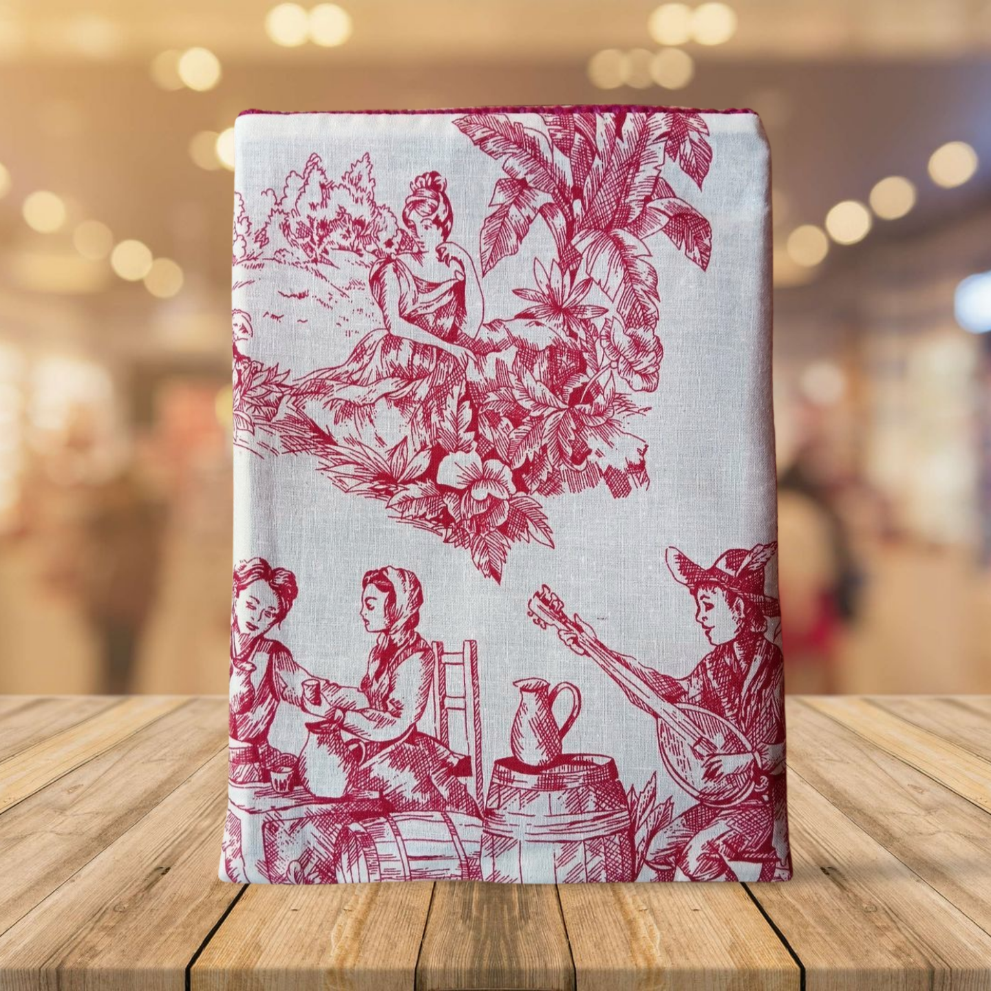 Pochettes à livres Toile de Jouy rose