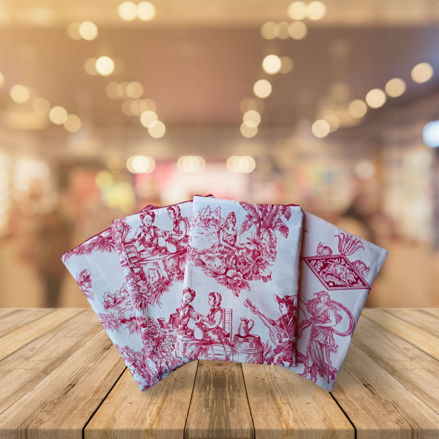 Pochettes à livres Toile de Jouy rose