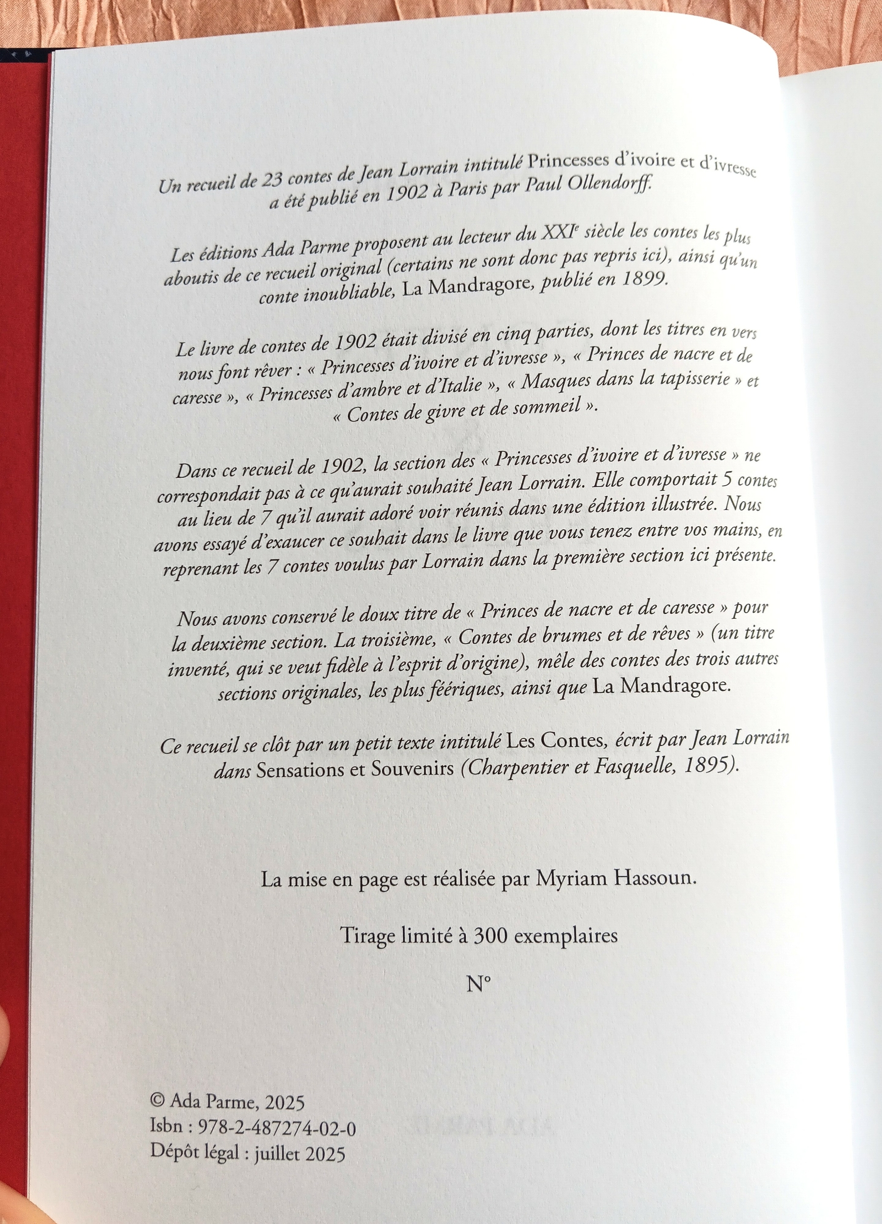 Page intérieure Livre collector de Contes
