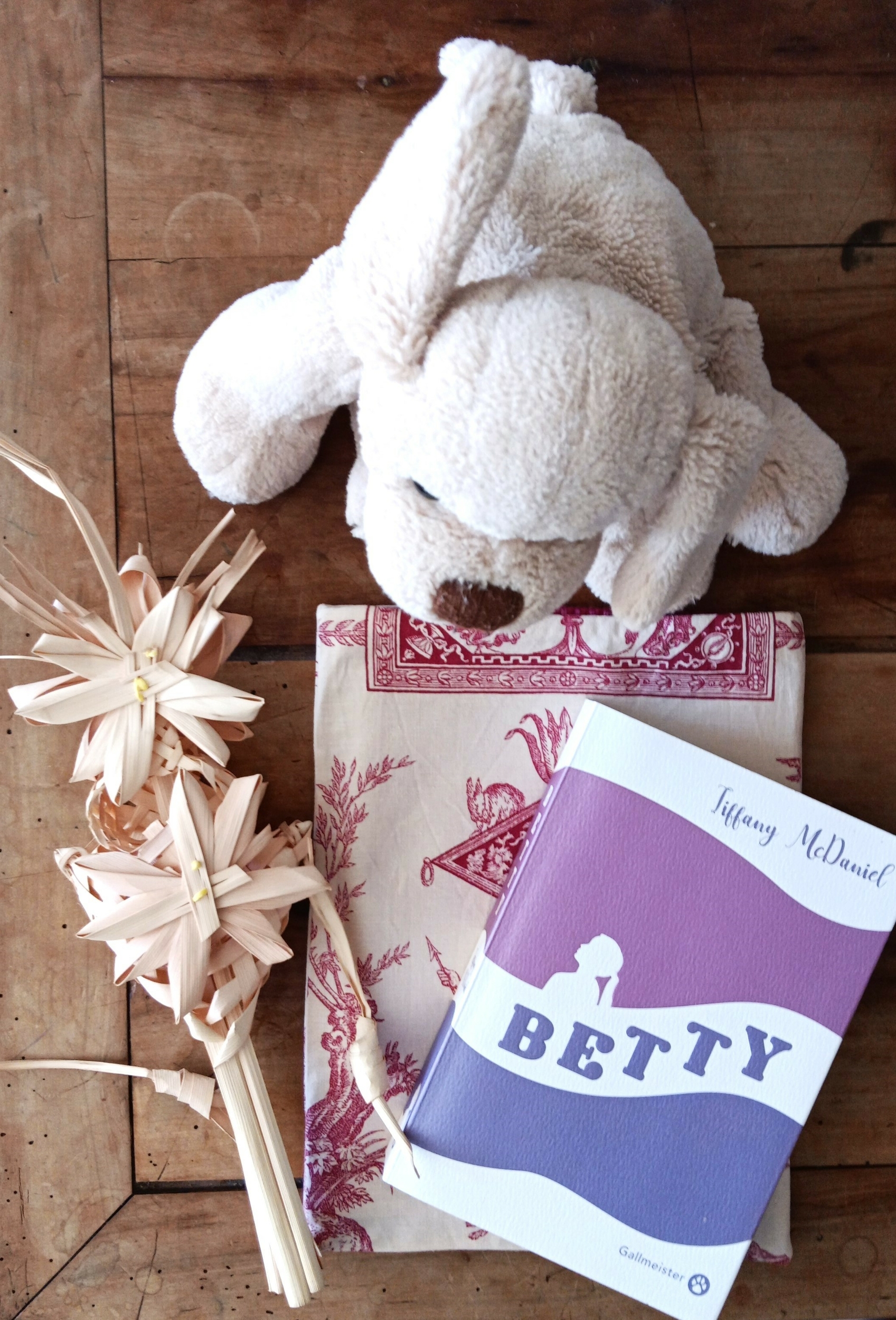 Pochette à livres toile de Jouy et roman Betty