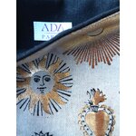 Pochette à livres soleil coeur noir et doré