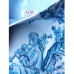 Pochette à livres toile de Jouy bleu clair