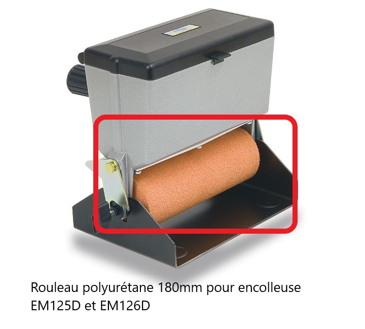 Rouleau polyurétane 180 pour Encolleuse EM126D EM125D Virutex