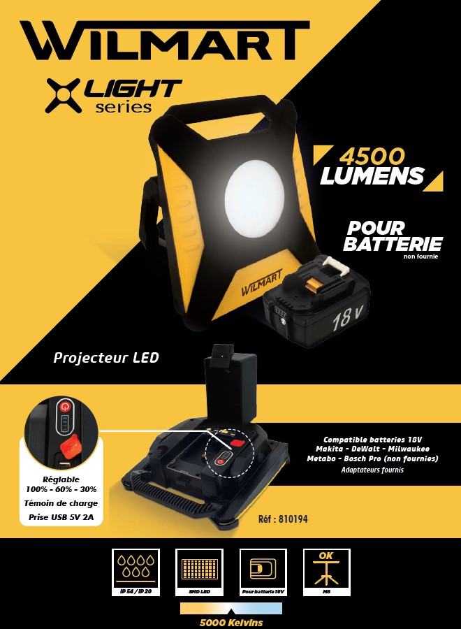 projecteur-led40w-4500lm-pour-batterie18-810194 - 1