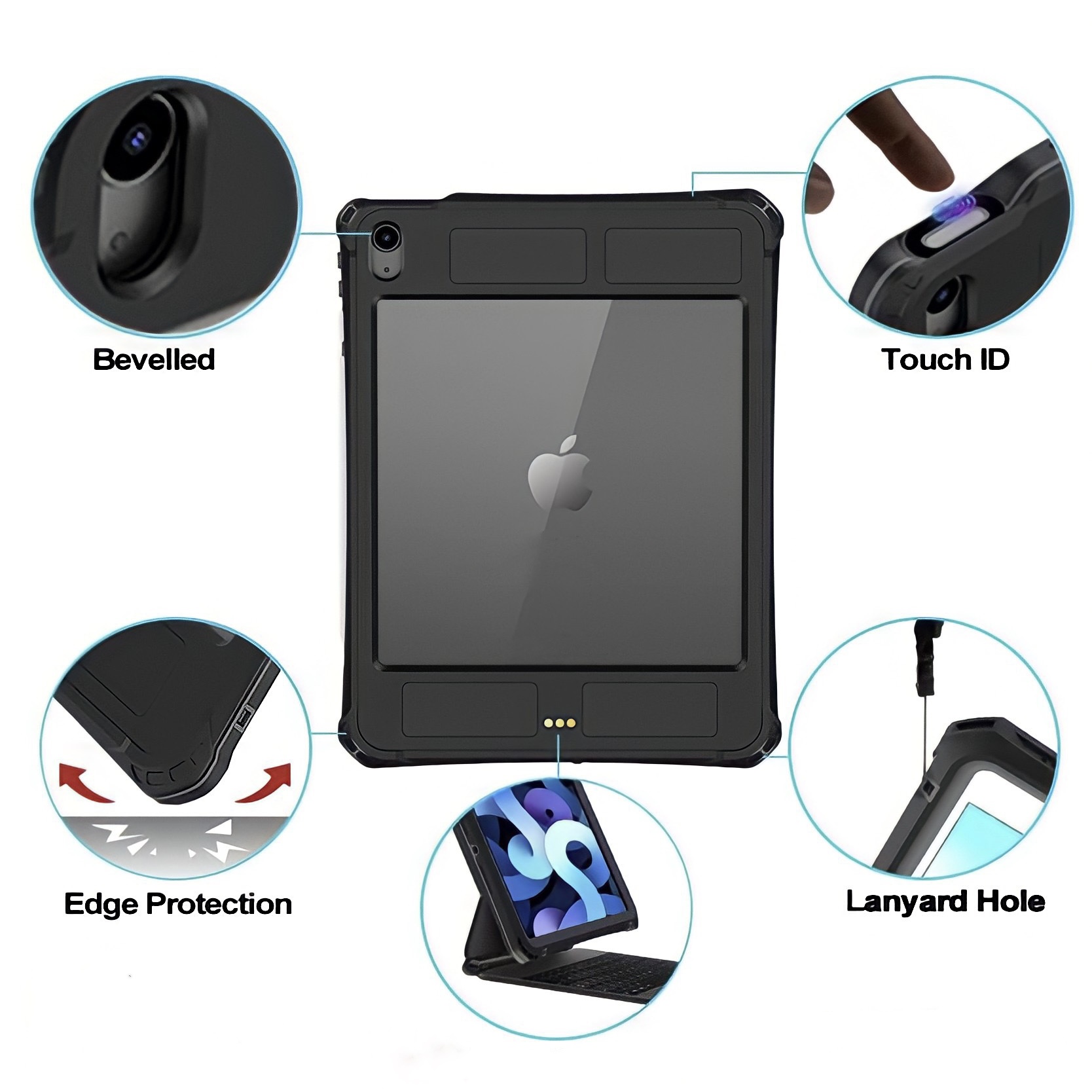 Coque iPad 10.9 Étui étanche iPad 10 EME Generation 2022 avec écran  Protecteur,Coques de Protection intégrale du Corps pour iPad 10 Antichoc,à