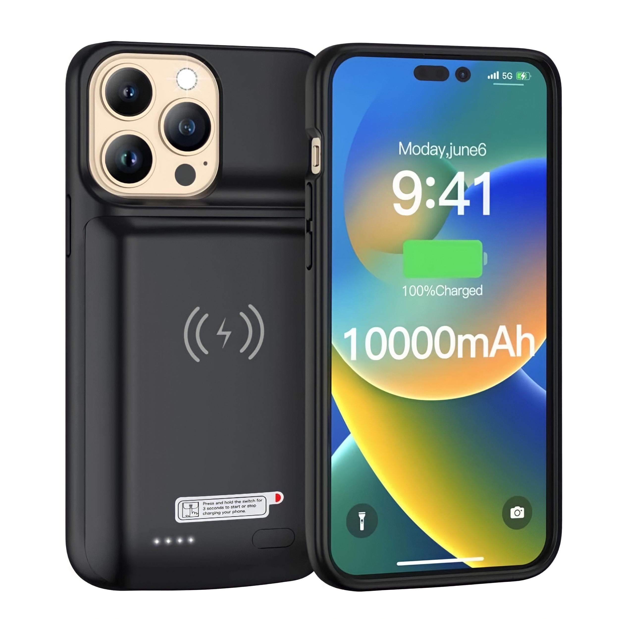 REF 2963 Coque Batterie 10000 mAh iPHONE 14 et iPHONE 14 PRO 6.1 pouces Duo Case