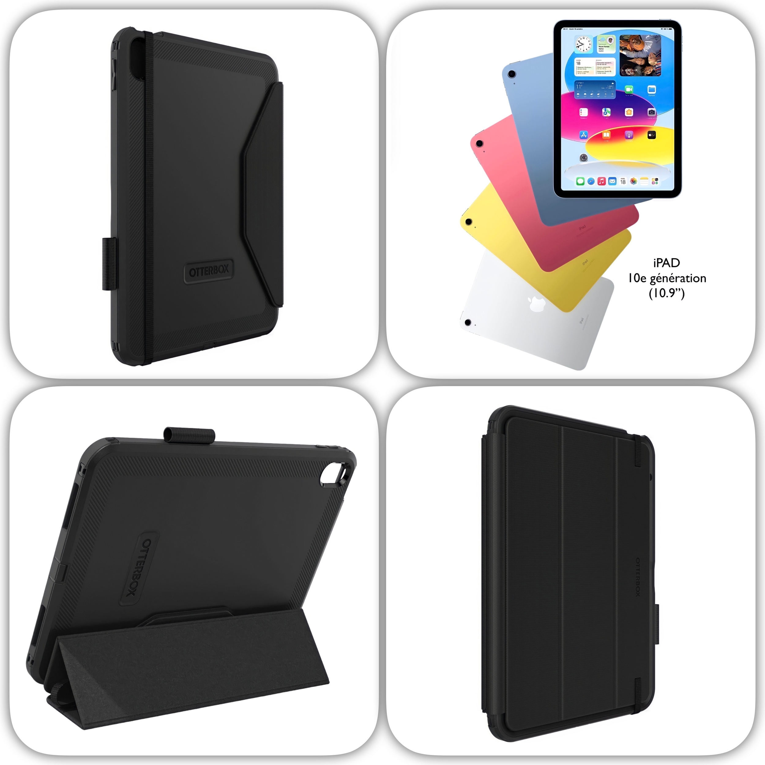 REF 2970 Coque Defender iP67 Pieds retractables Film ecran iPAD 2022 10.9  pouces - APPLE/iPAD 10e Gen (10.9 pouces) - Coques-renforcees