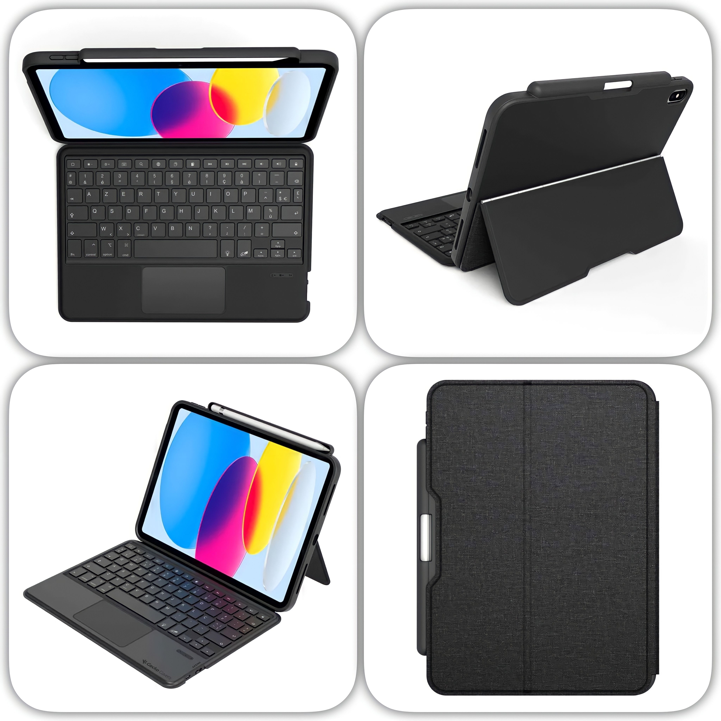 REF 2982 iPAD 10.9 10e Gen Etui Clavier AZERTY avec Pave tactile