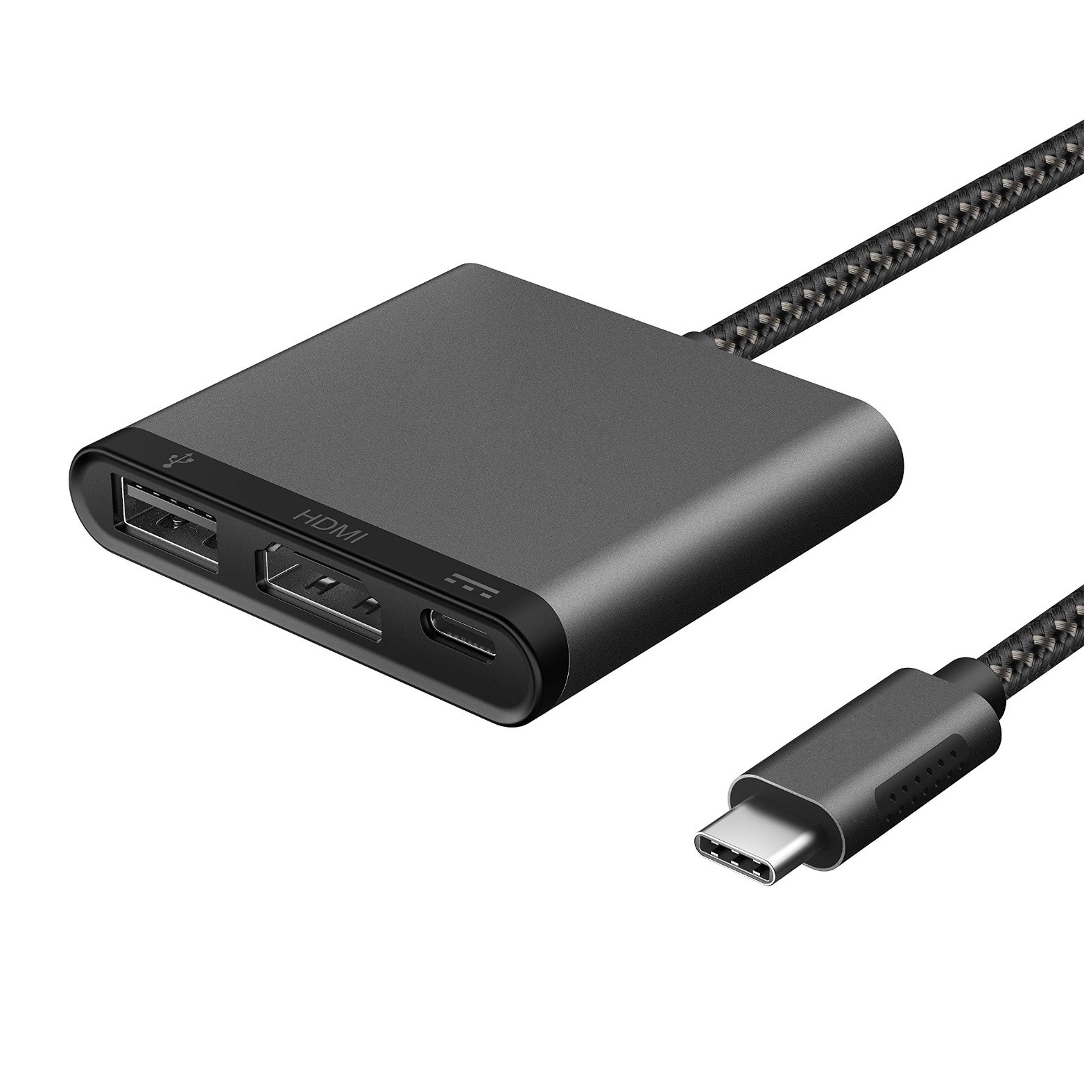 Adaptateur 3 en 1 Cable USB-C 20 cm vers HDMI Male et USB 3.0 et PD Usb-C