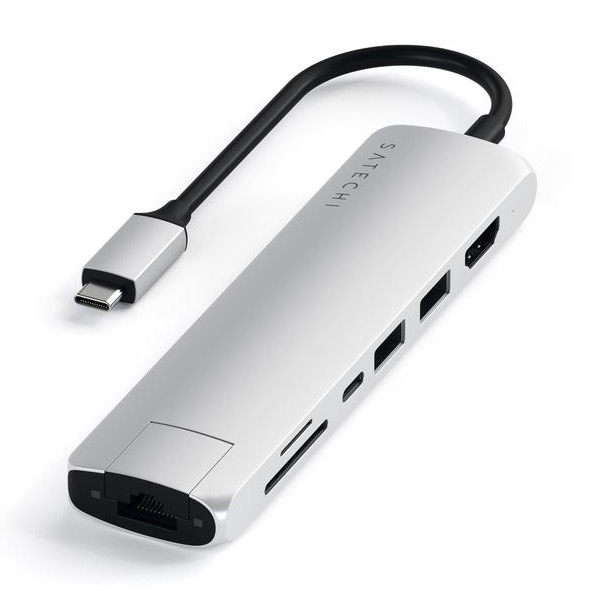 Adaptateur USB-C 7 en 1 HDMI Ethernet RJ45 Carte SD Micro SD 2 x USB-A et  PD - MICROSOFT/Charge - Synchronisation - Coques-renforcees