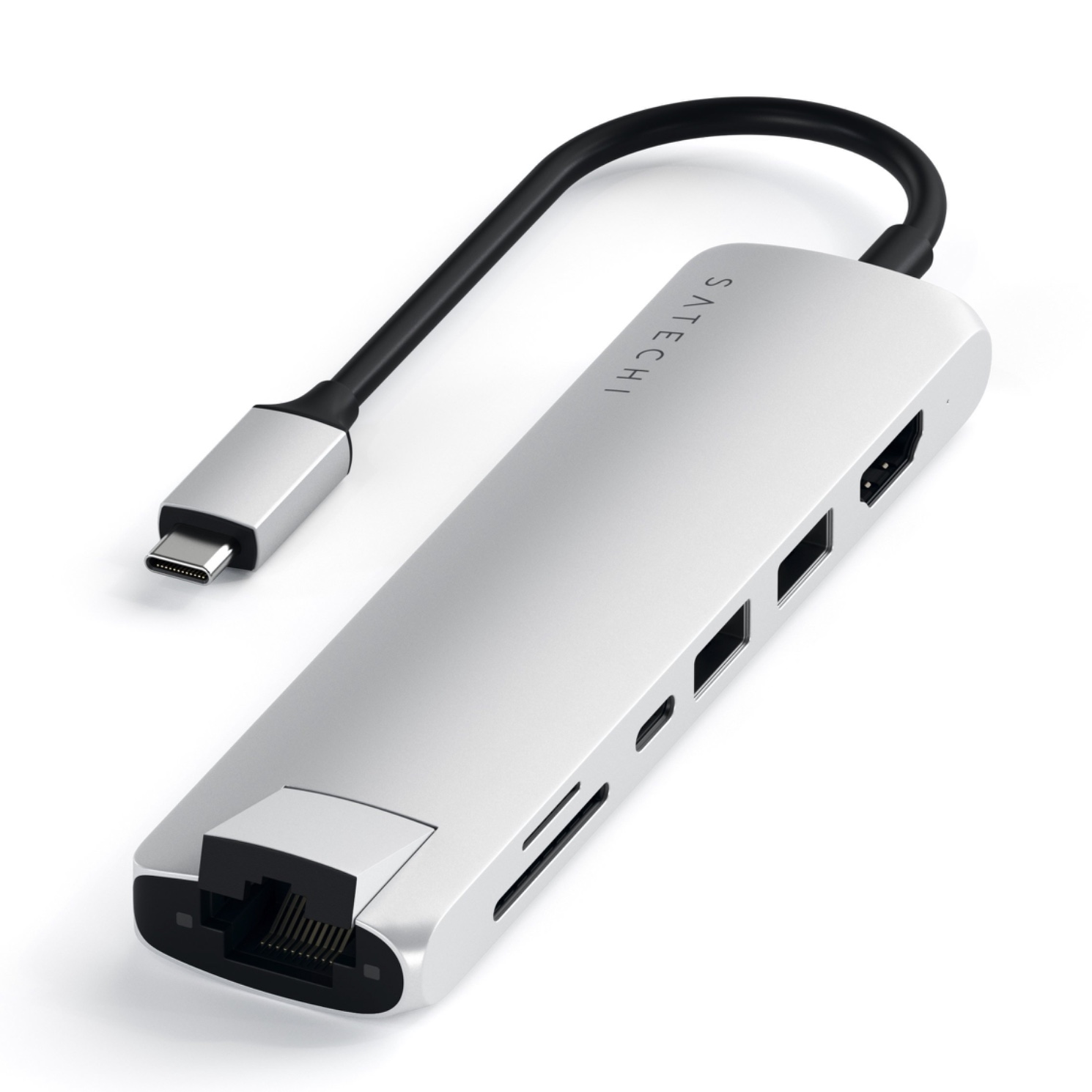 Adaptateur USB-C 7 en 1 HDMI Ethernet RJ45 Carte SD Micro SD 2 x USB-A et PD