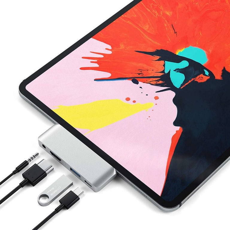 Adaptateur 5 en 1 iPAD PRO 2018 11 et 12.9 pouces Smart Pro Hub Universel Aluminium Apple