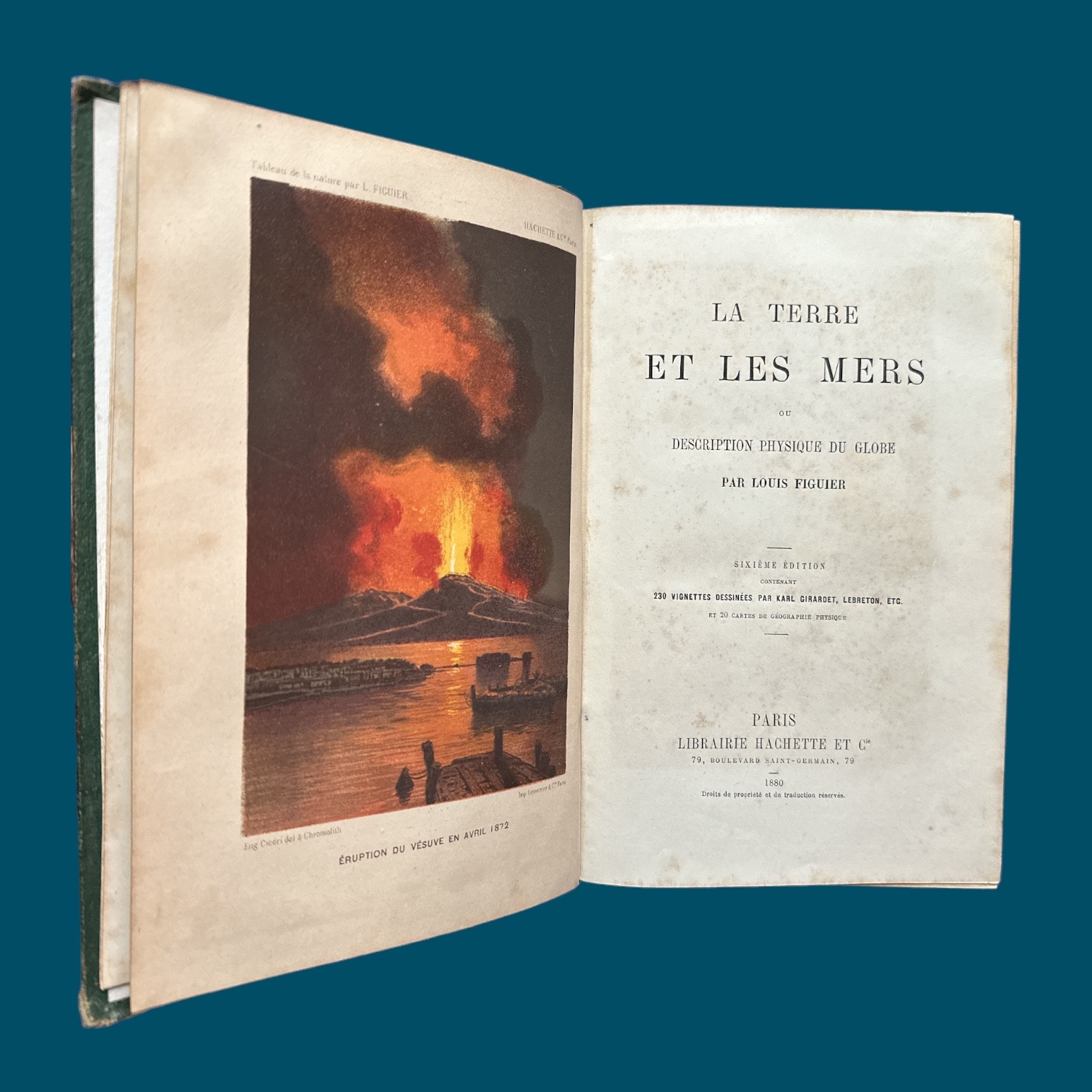 FIGUIER L. : La terre et les Mers ou Description Physique du Globe. La Route des Rois. Librairie. Voyage