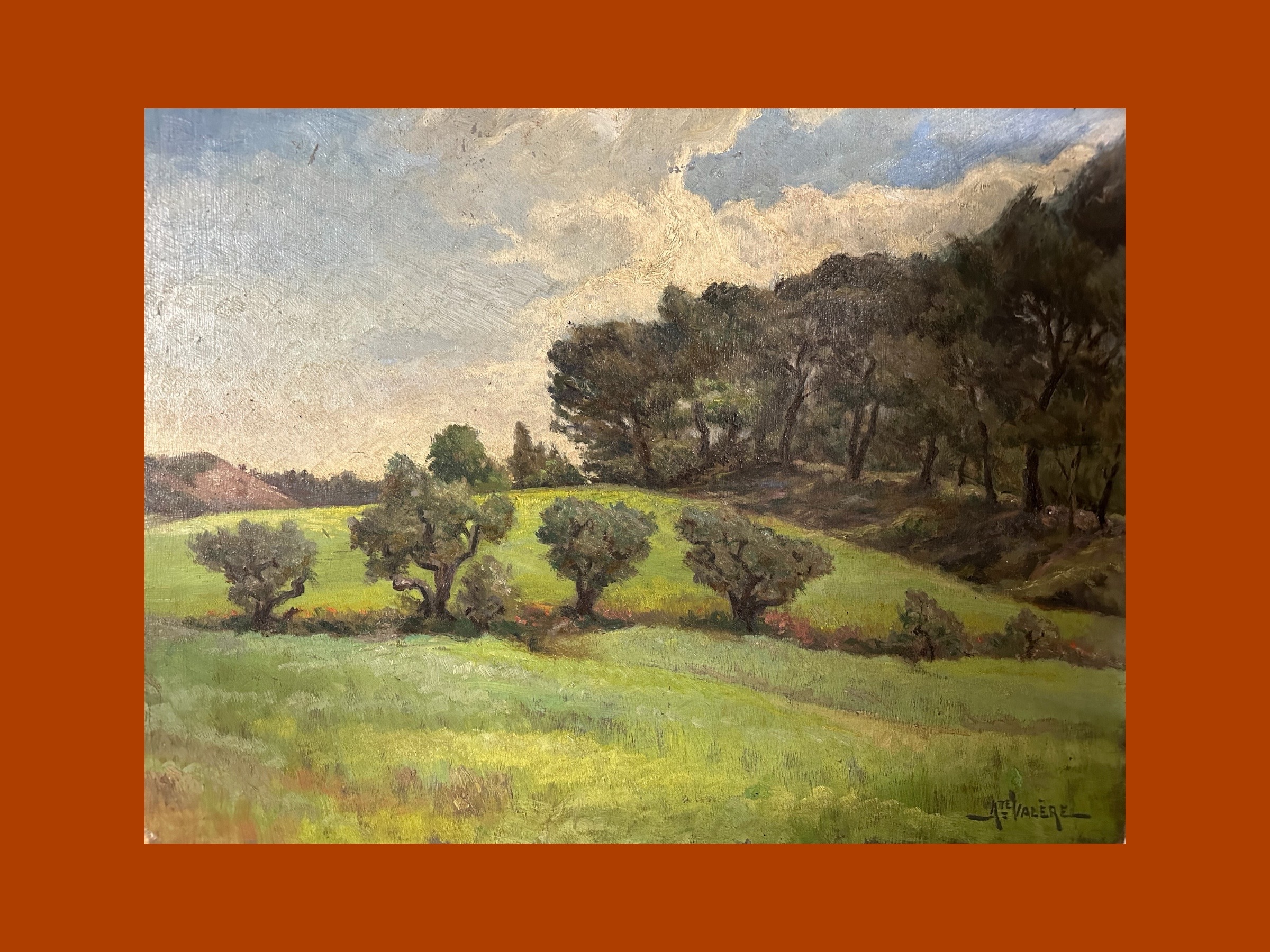 Tableau Paysage Provençal Auguste Valère (55x46cm)