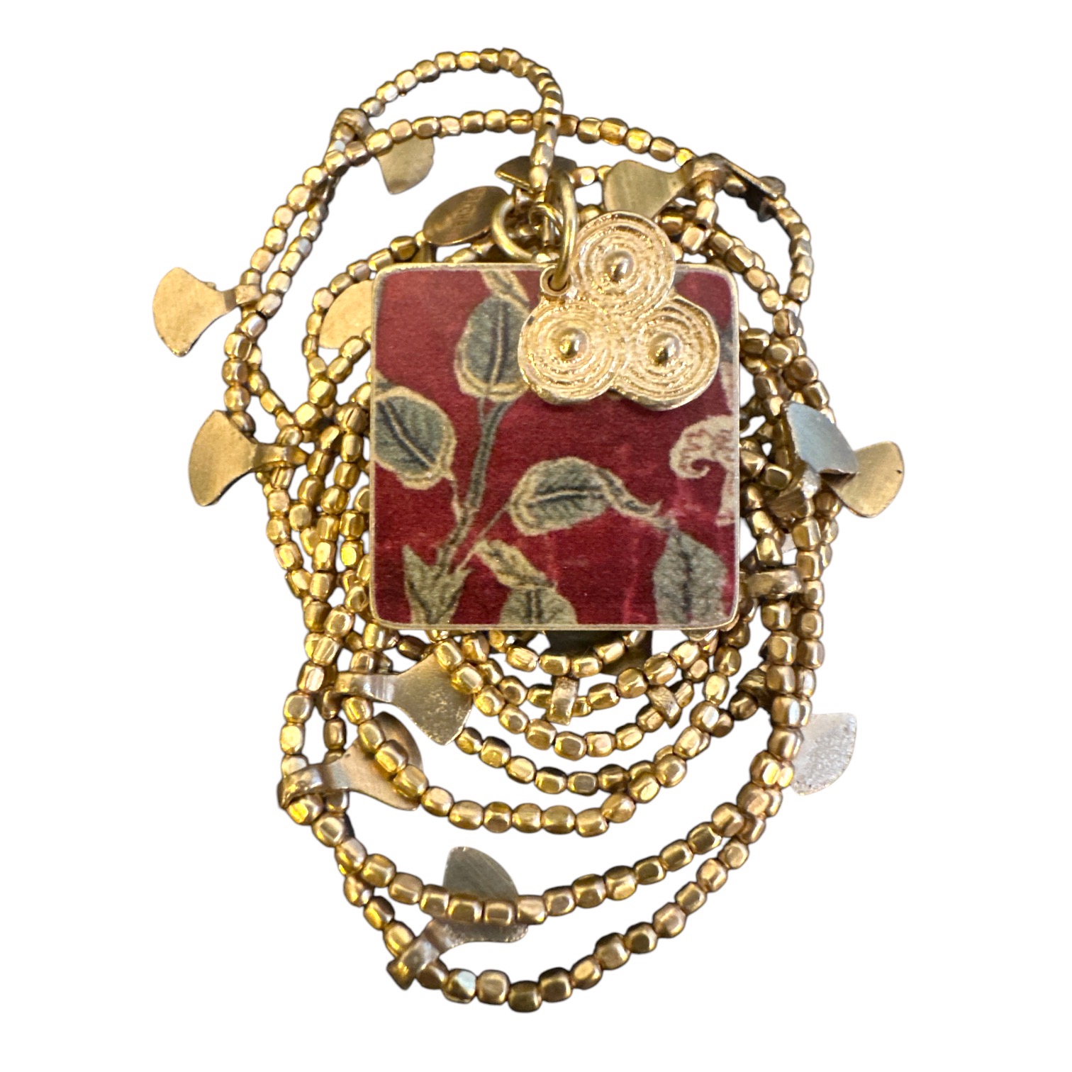 Collier Zaoura Carmin et Antique Gold. BijA15. La Route des Rois. Lifestyle. Bijoux