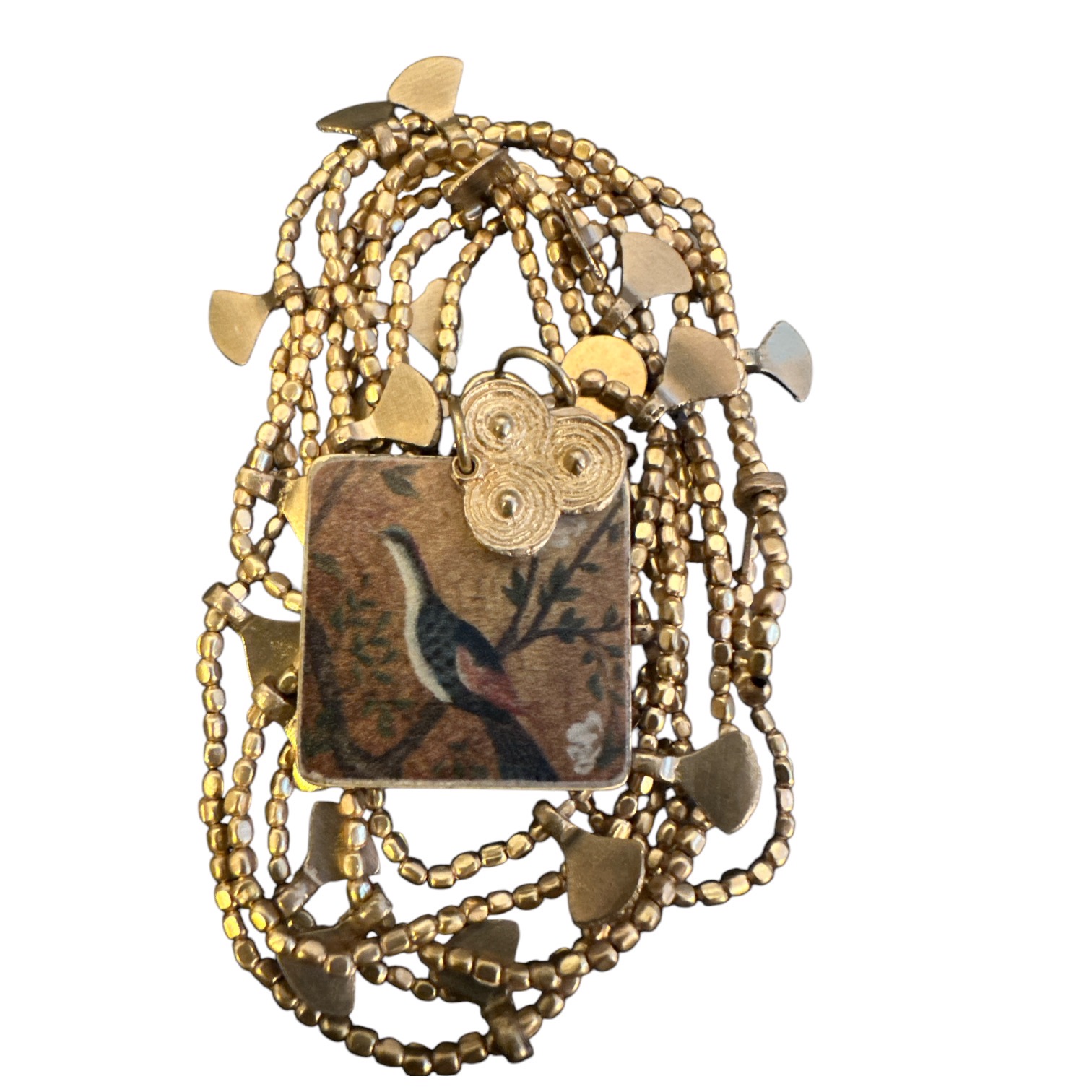 Collier Zaoura Carmin et Antique Gold. BijA15. La Route des Rois. Lifestyle. Bijoux