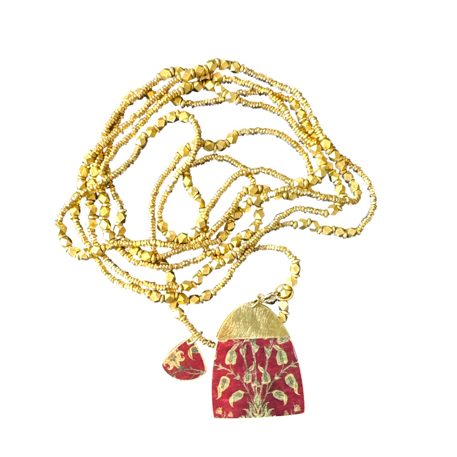 Collier Yazira Carmin et Antique Gold. BijA14. La Route des Rois. Lifestyle. Bijoux